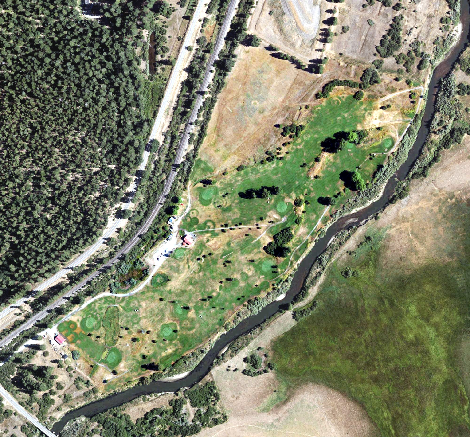 Aerial view of Mount Huff Golf Course, CA