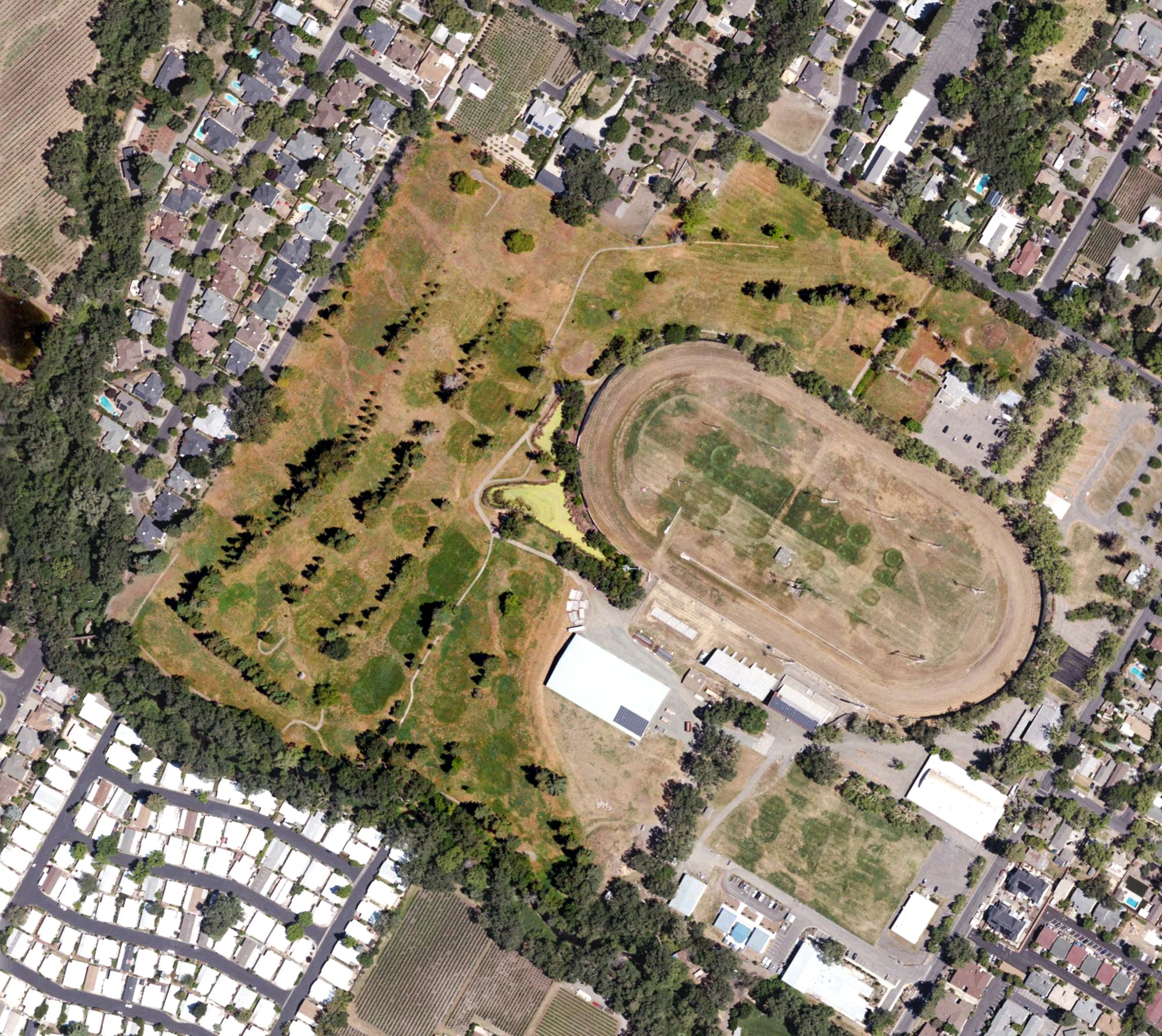 Aerial view of Mount Saint Helena Golf Course, CA