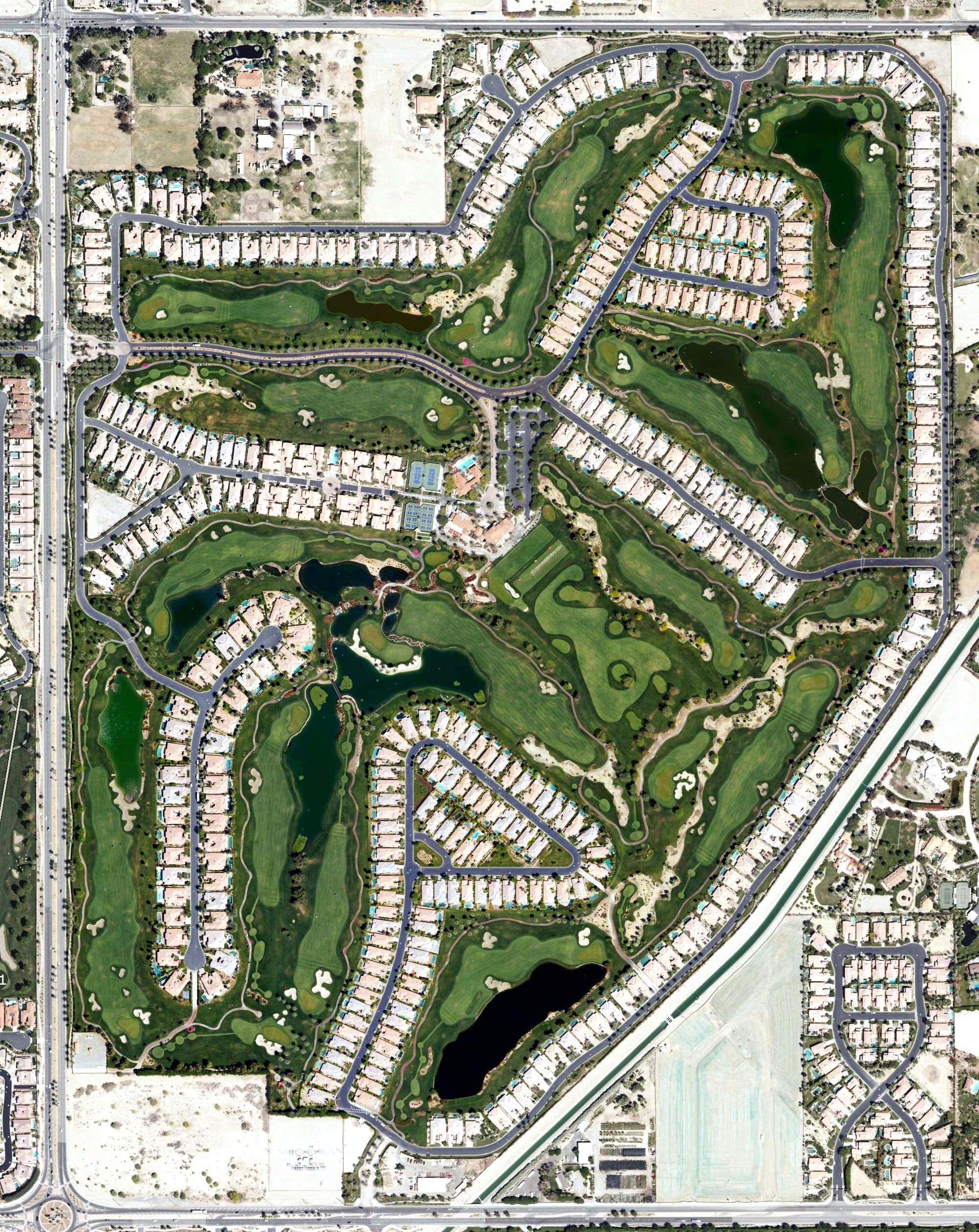 Aerial view of Mountain View Country Club, CA