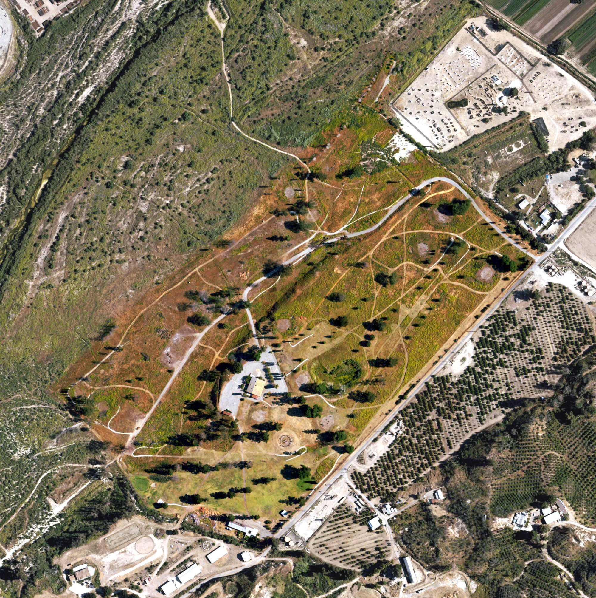 Aerial view of Mountain View Golf Course, CA