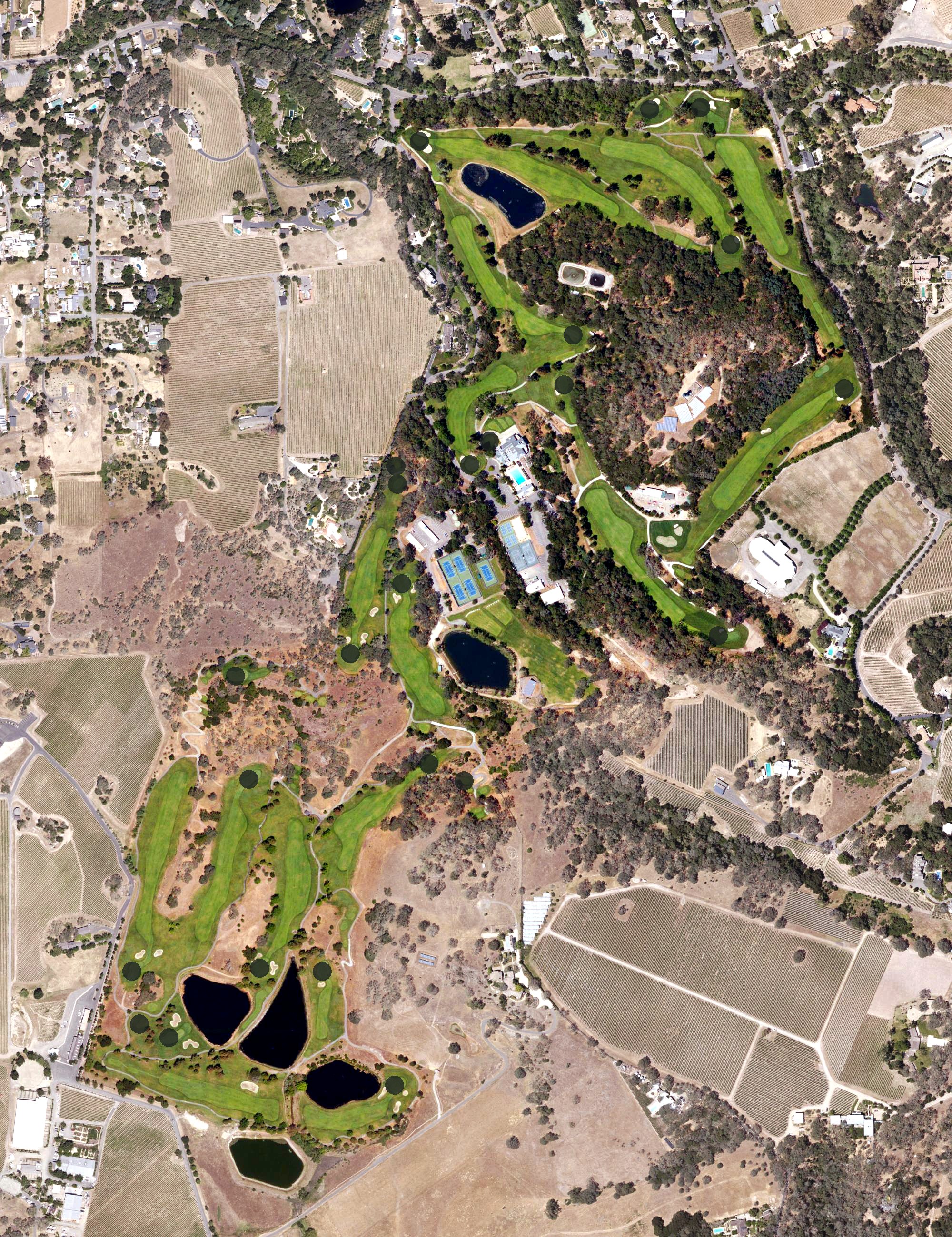 Aerial view of Napa Valley Country Club, CA