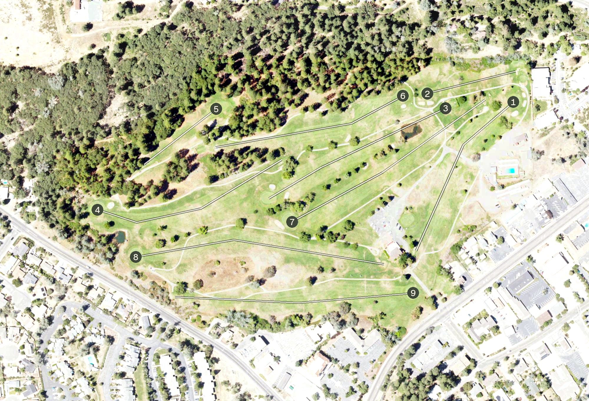 Aerial view of Nevada County Country Club, CA