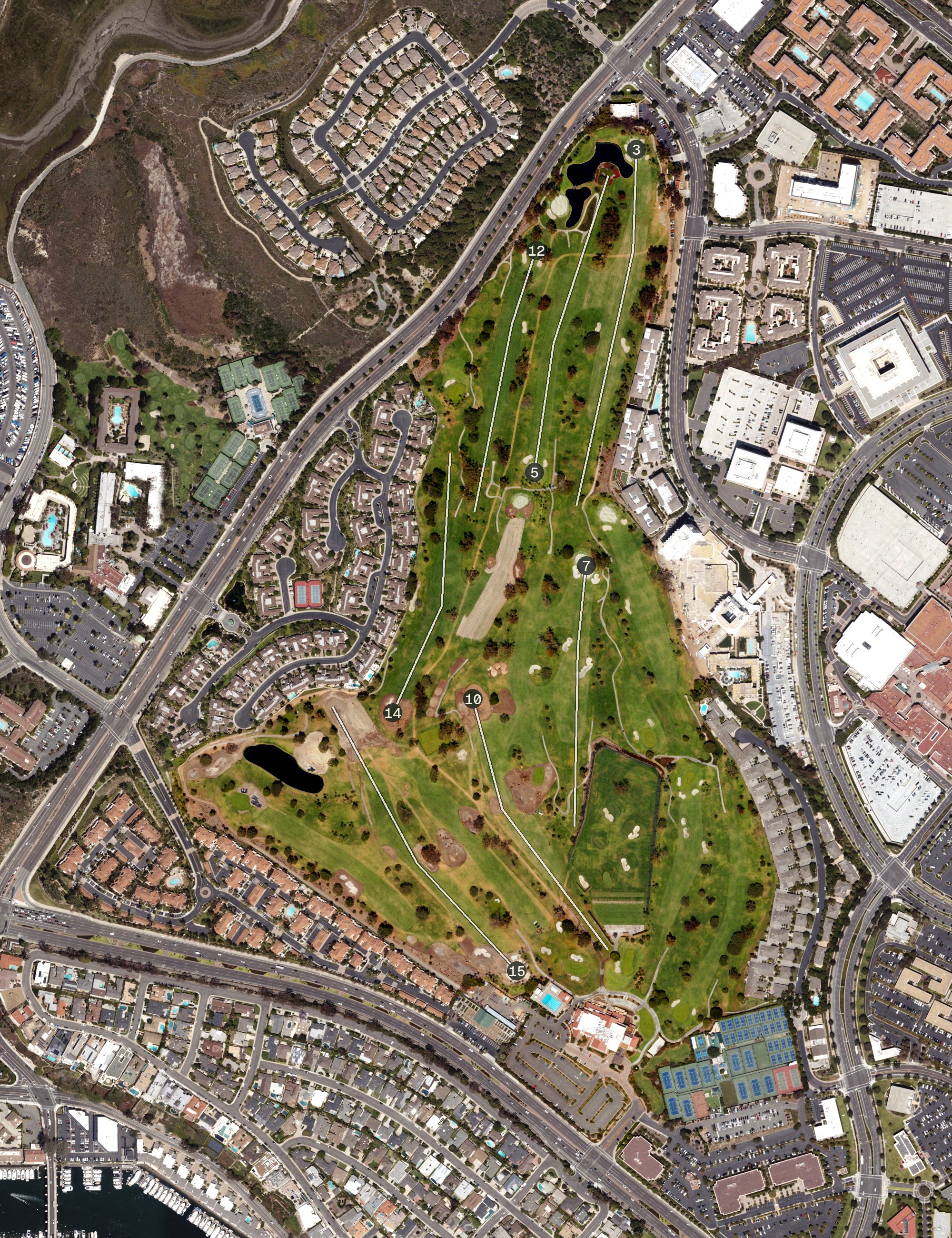 Aerial view of Newport Beach Country Club, CA