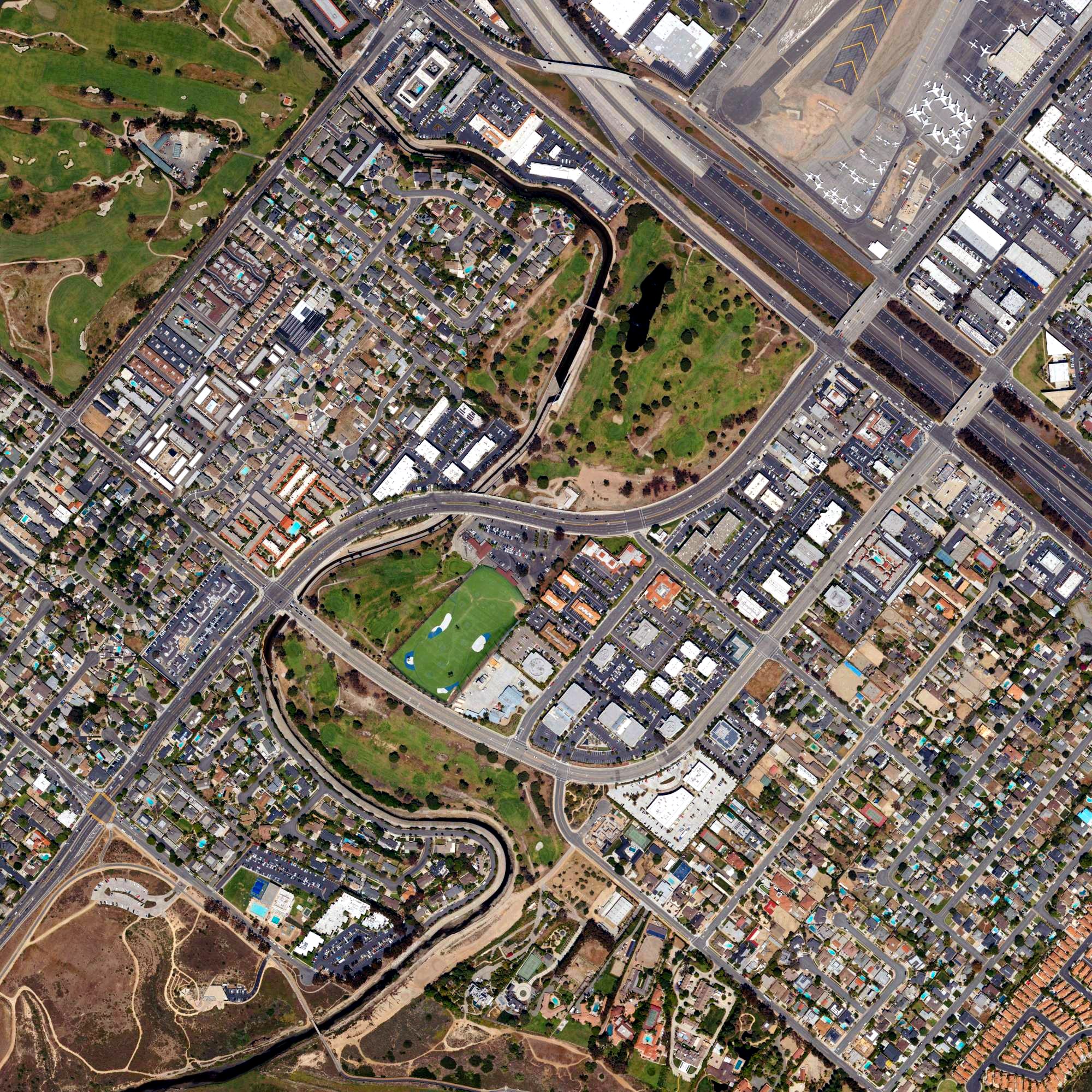 Aerial view of Newport Beach Golf Course, CA