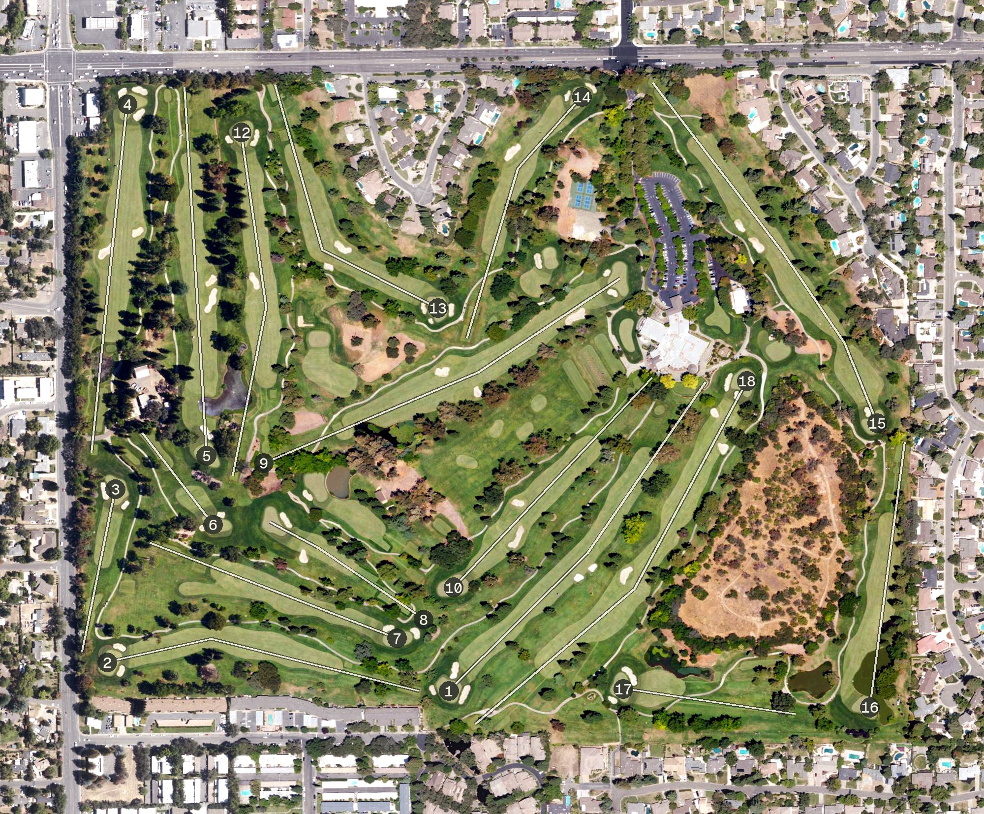 Aerial view of North Ridge Country Club, CA