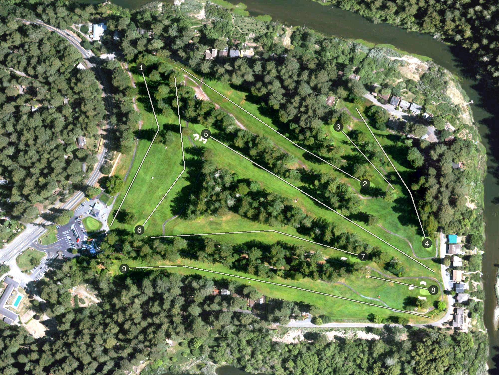 Aerial view of Northwood Golf Club, CA