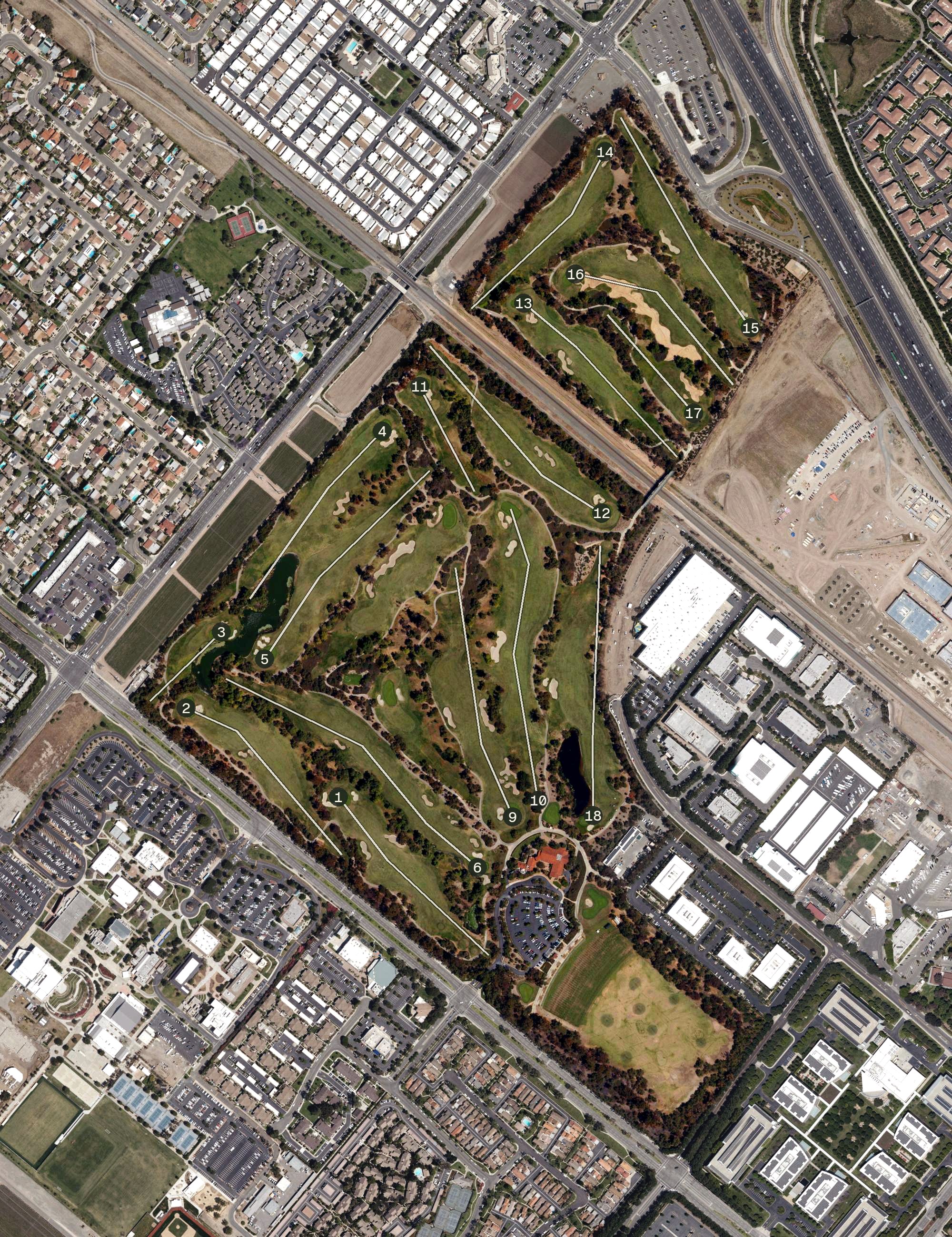 Aerial view of Oak Creek Golf Course (Irvine), CA