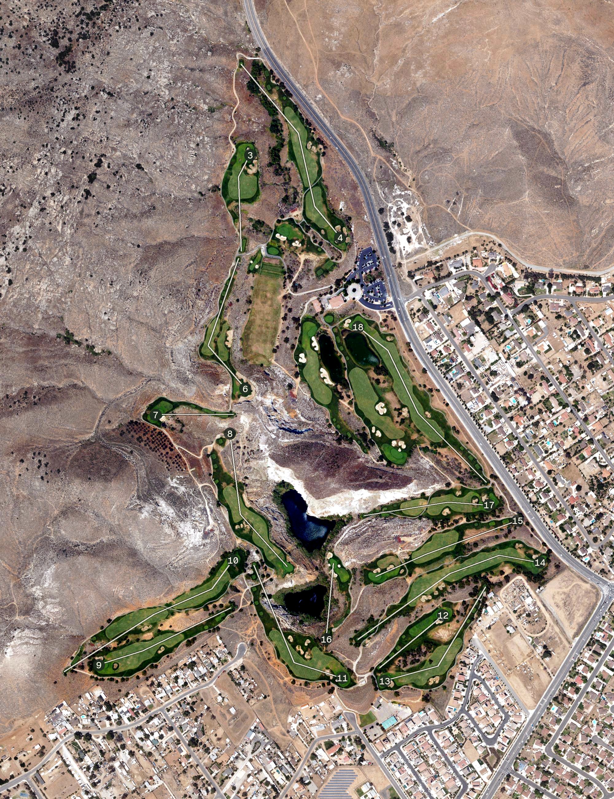 Aerial view of Oak Quarry Golf Club, CA