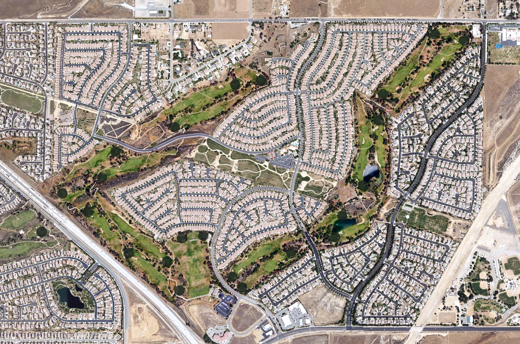 Aerial view of Oak Valley Golf Club, CA