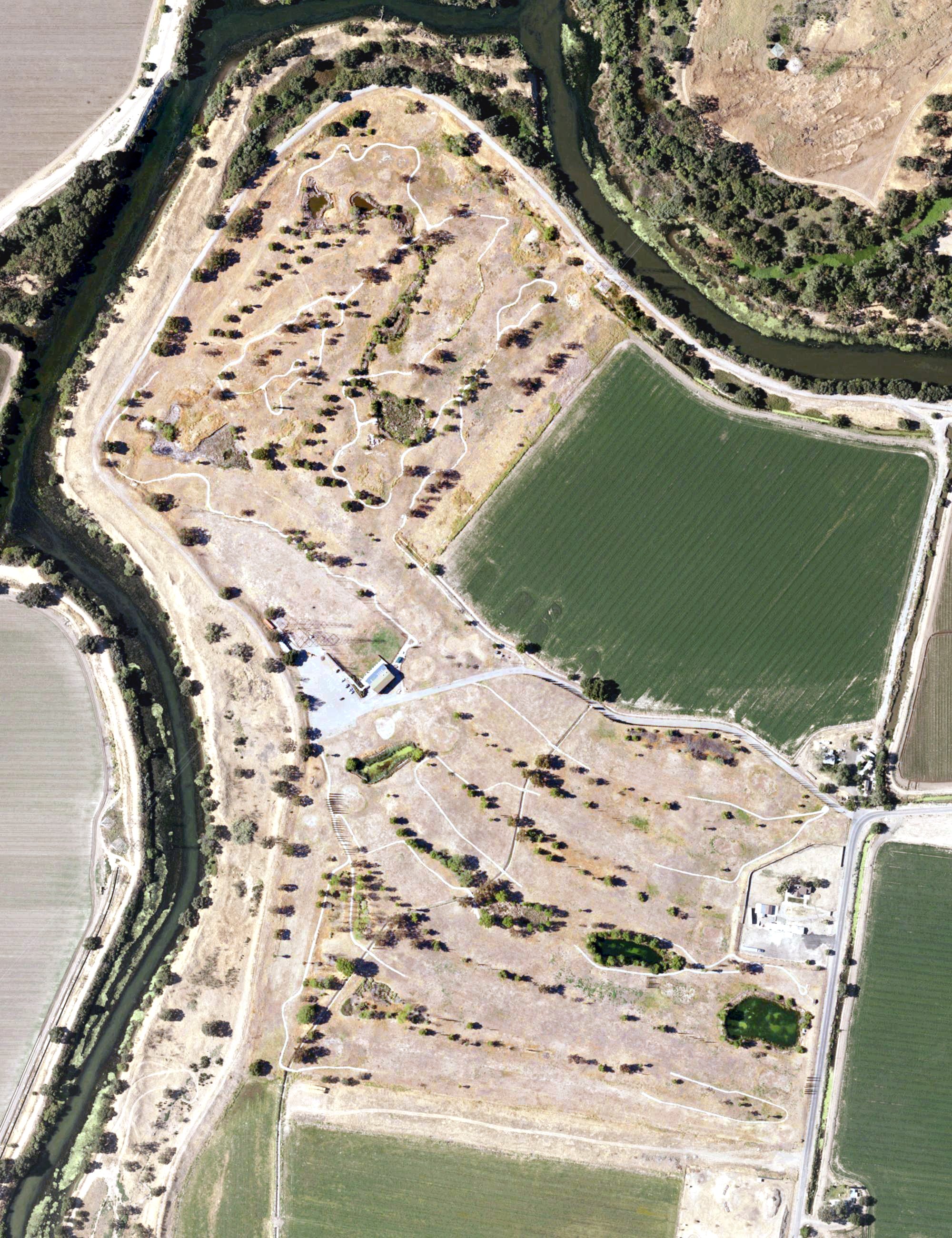 Aerial view of Old River Golf Course, CA