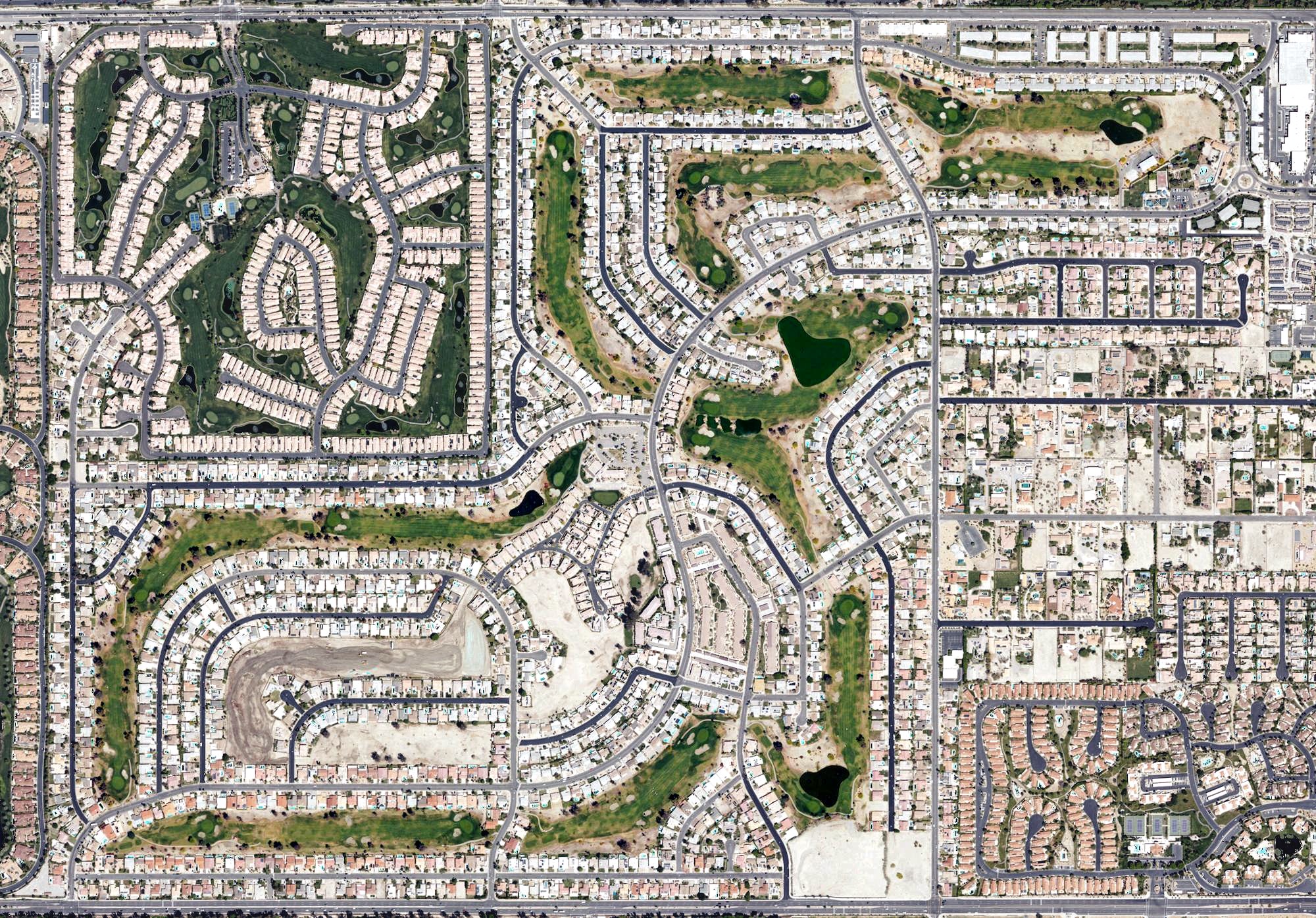 Aerial view of Palm Desert Country Club, CA
