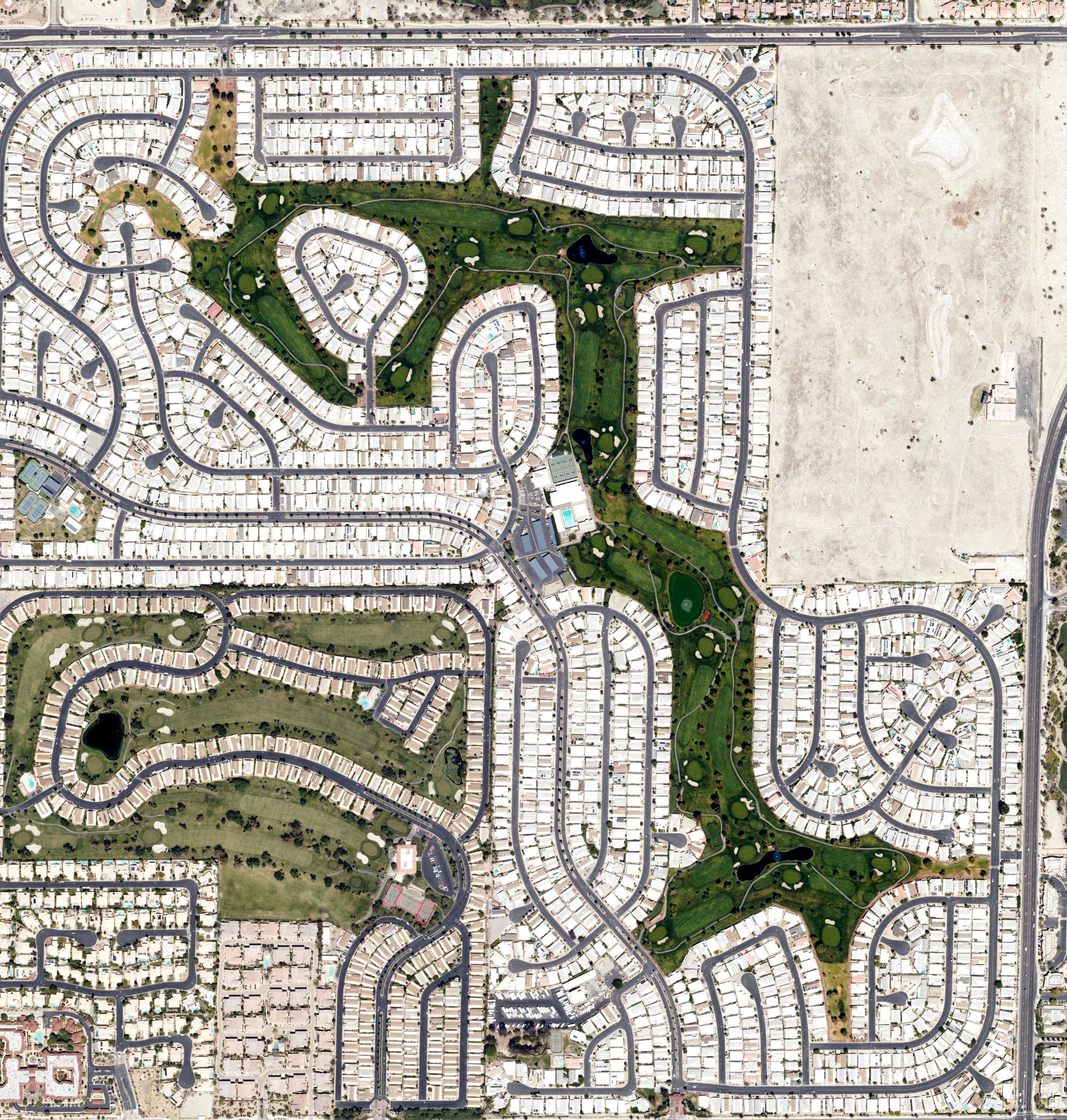 Aerial view of Palm Desert Greens, CA