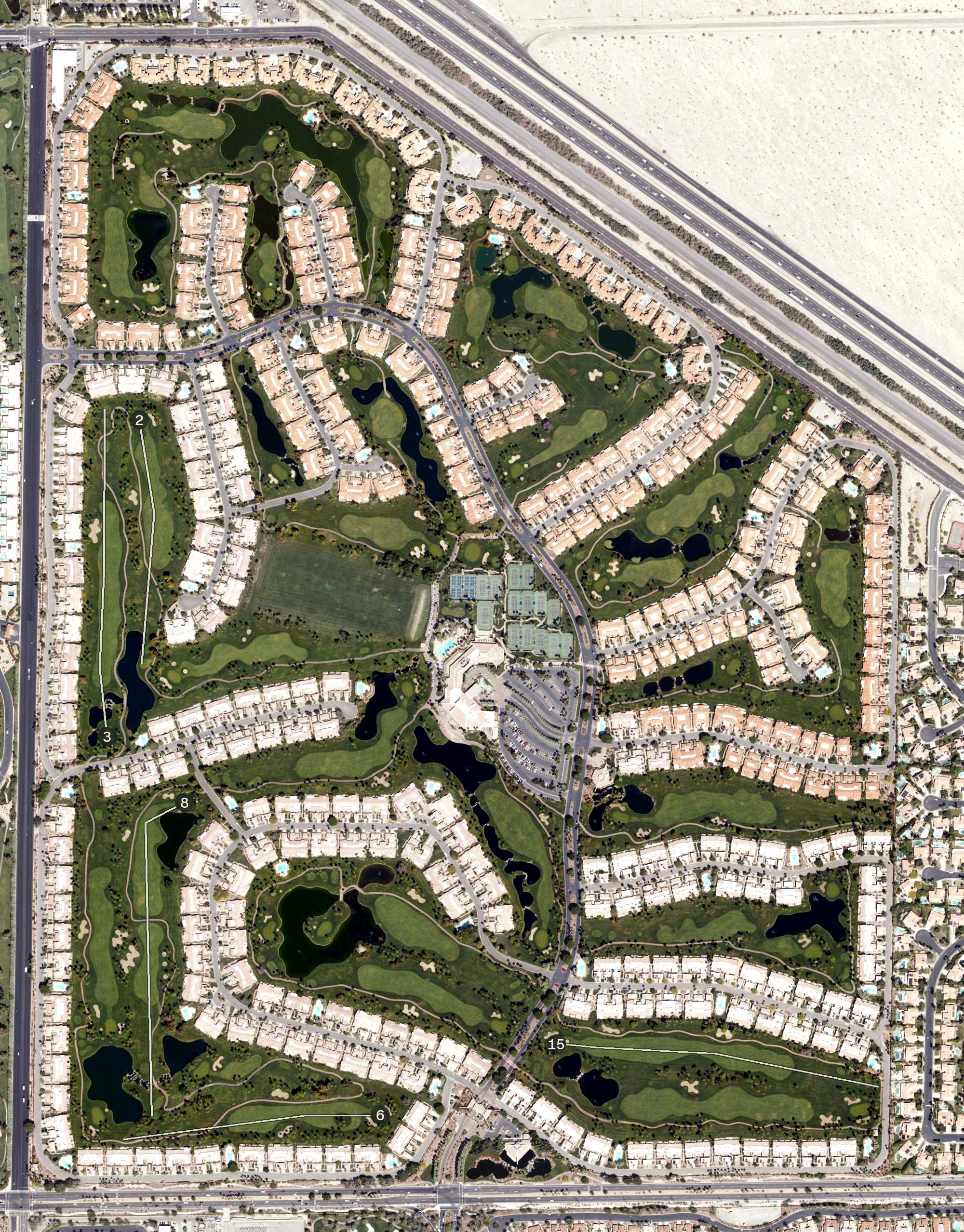 Aerial view of Palm Valley Country Club, CA