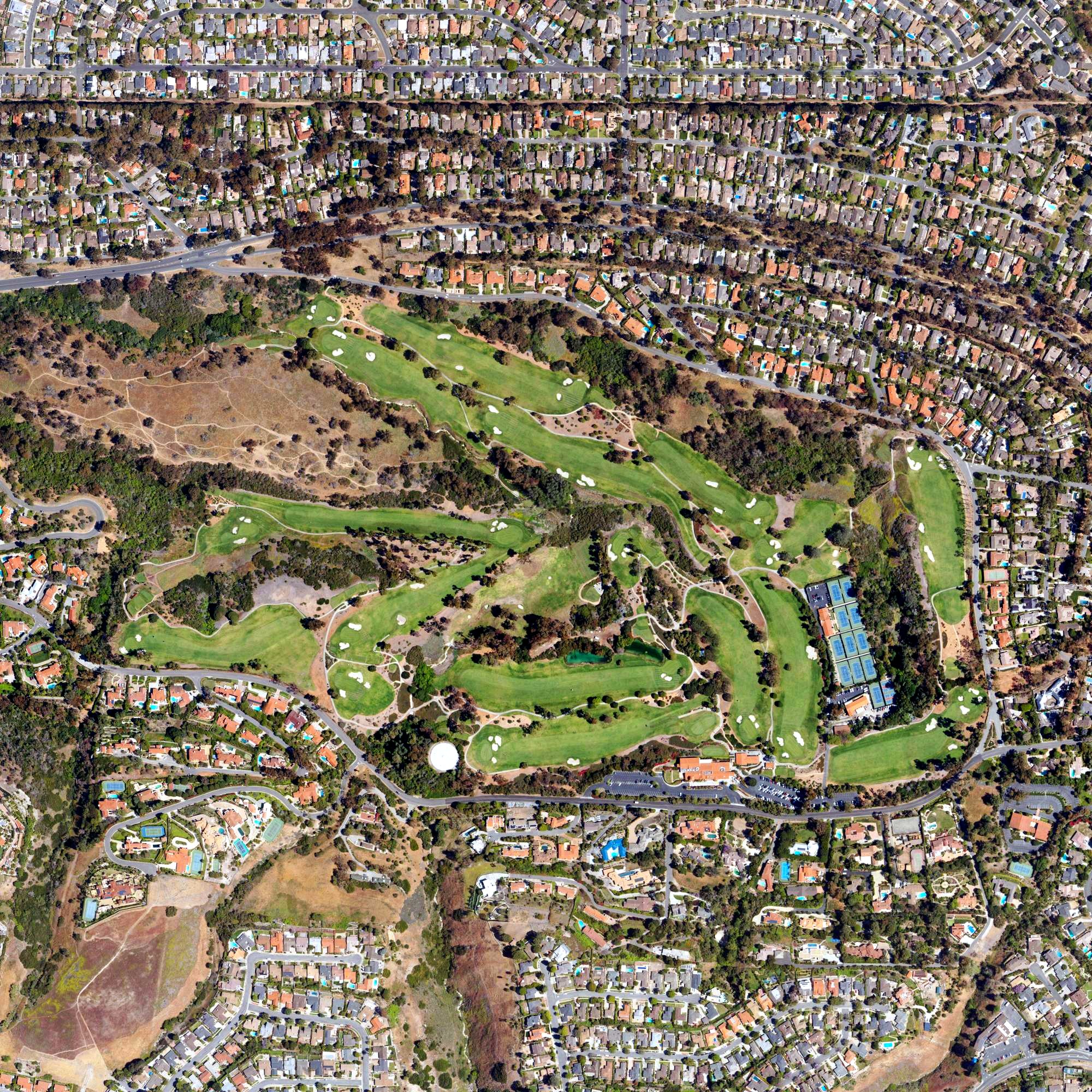 Aerial view of Palos Verdes Golf Club, CA