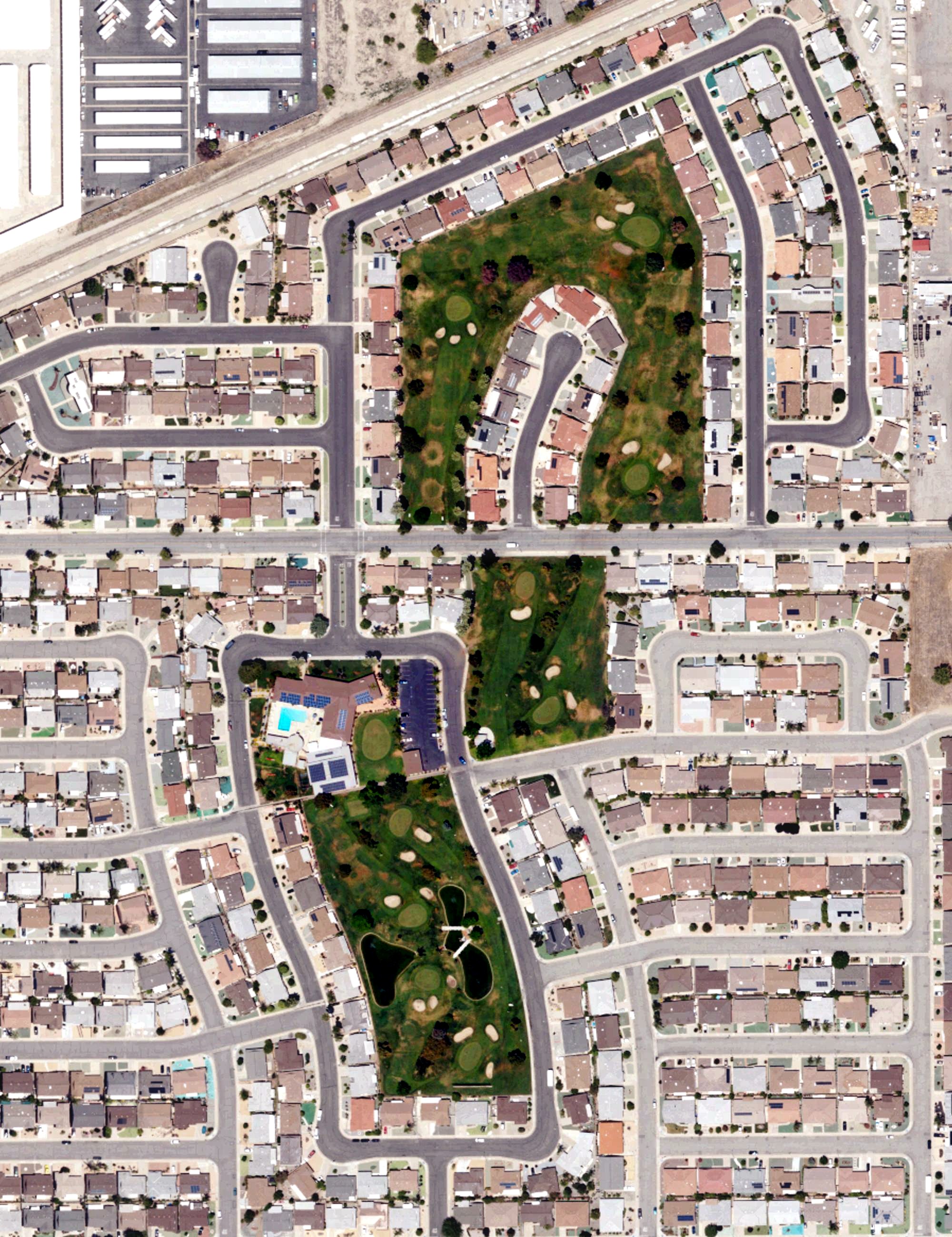 Aerial view of Panorama Golf Course, CA