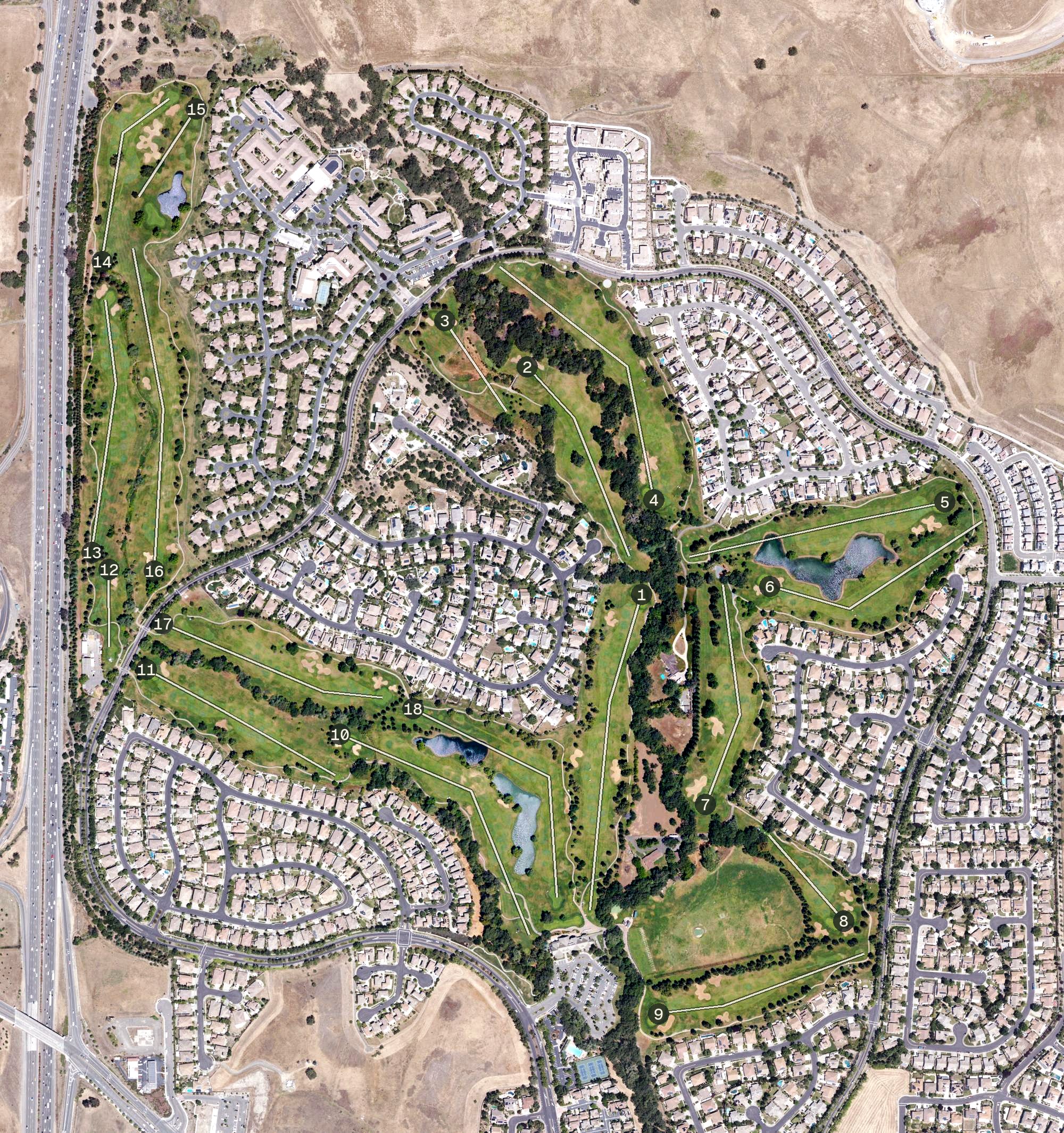 Aerial view of Paradise Valley Golf Course, CA