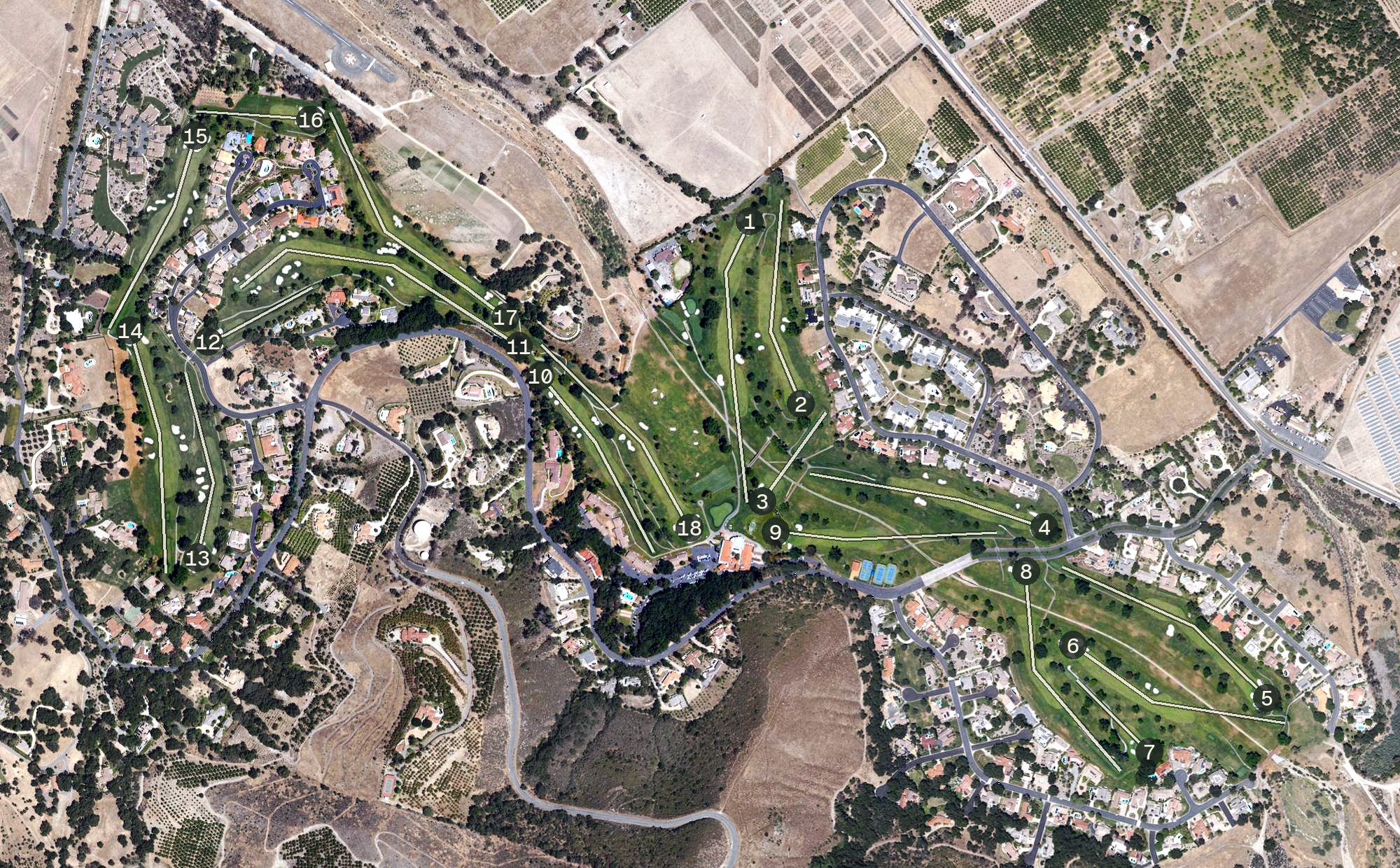 Aerial view of Pauma Valley Country Club, CA