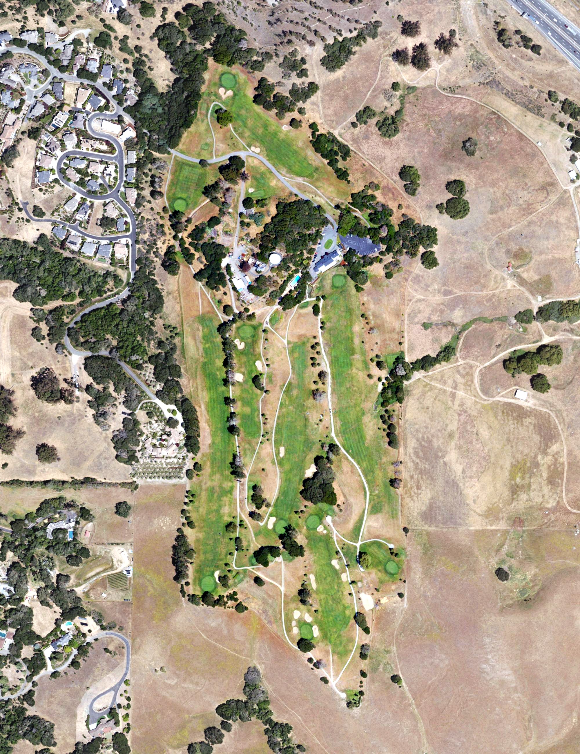 Aerial view of Petaluma Golf & Country Club, CA