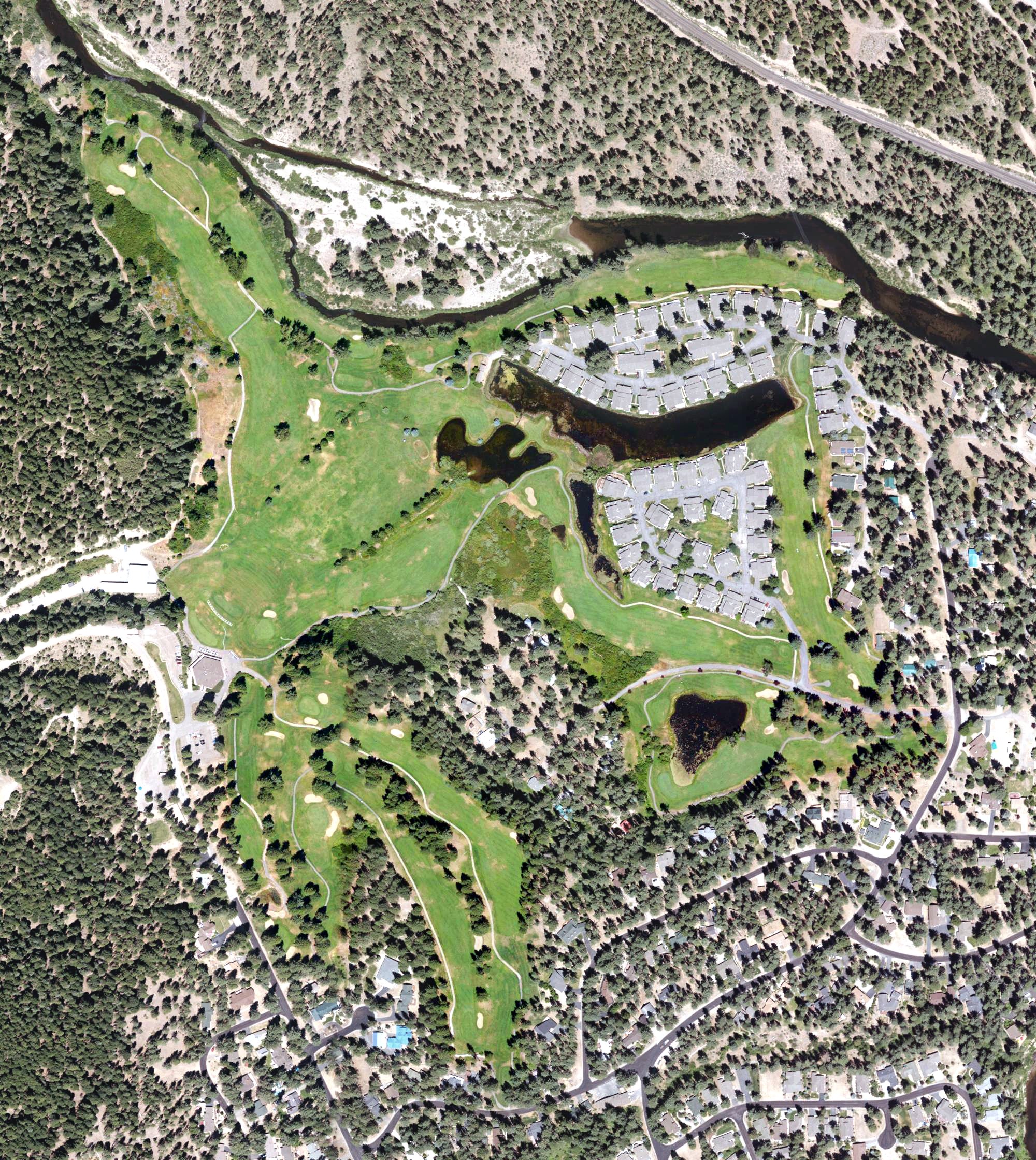 Aerial view of Plumas Pines Golf Course, CA