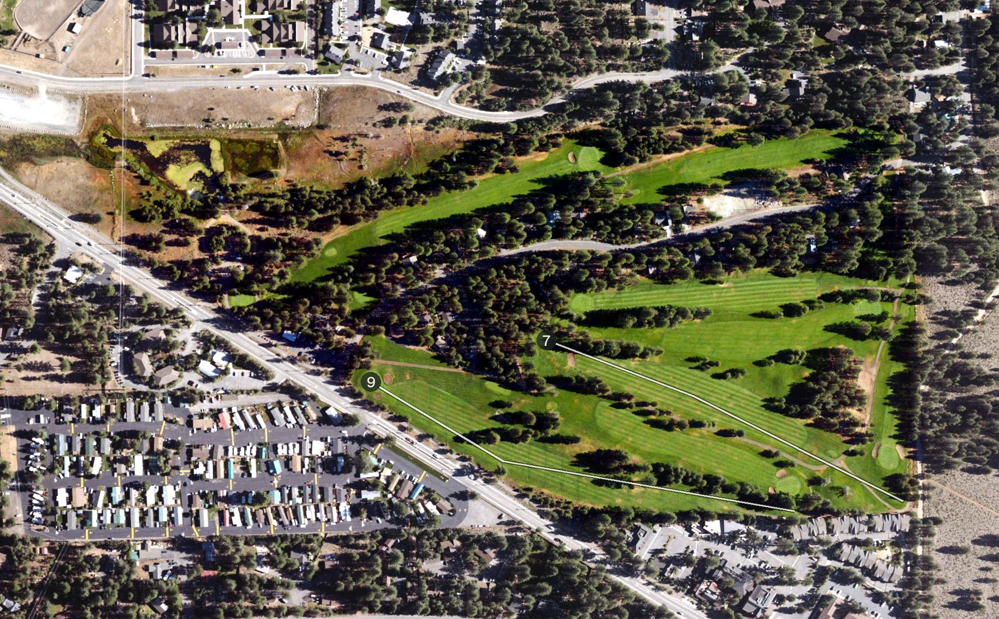 Aerial view of Ponderosa Golf Course, CA