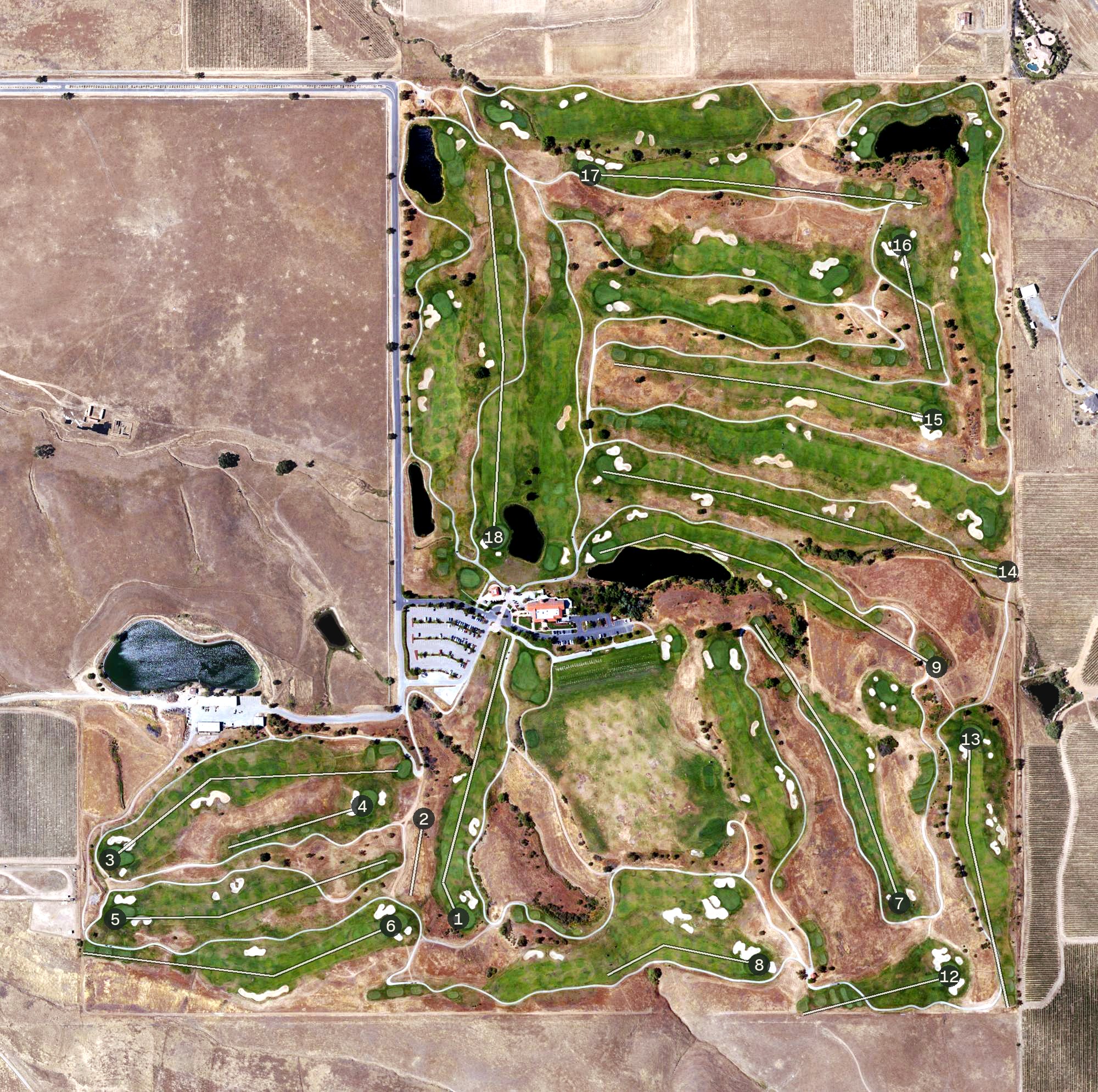 Aerial view of Poppy Ridge Golf Course, CA