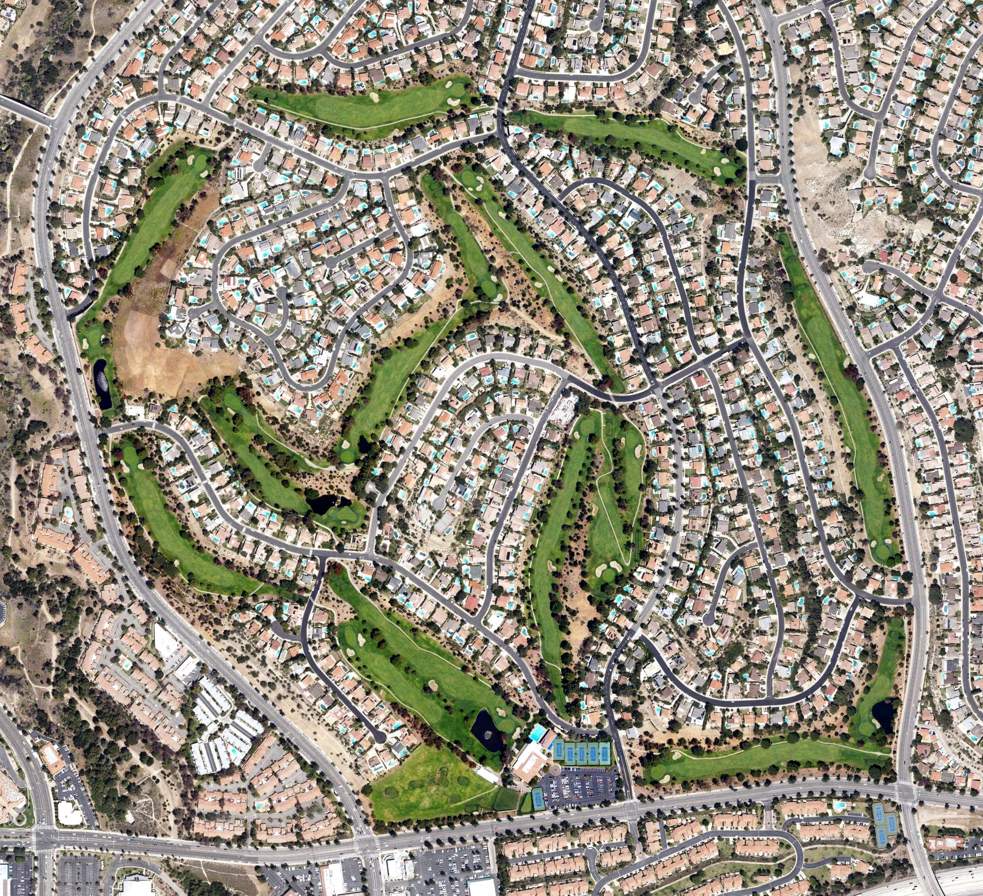 Aerial view of Porter Valley Country Club, CA