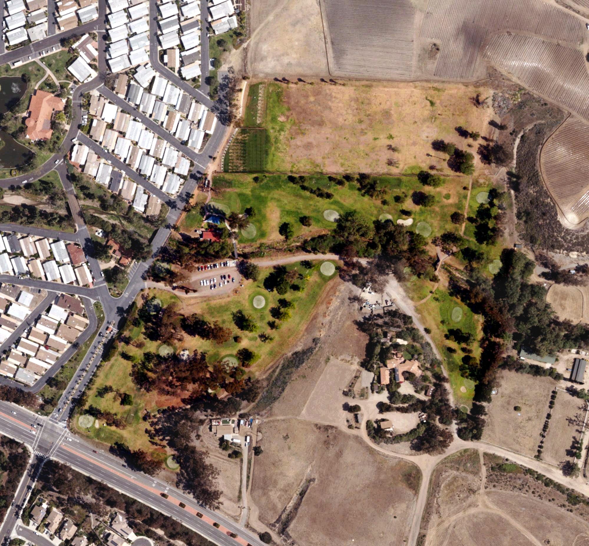 Aerial view of Rancho Carlsbad Golf Course, CA