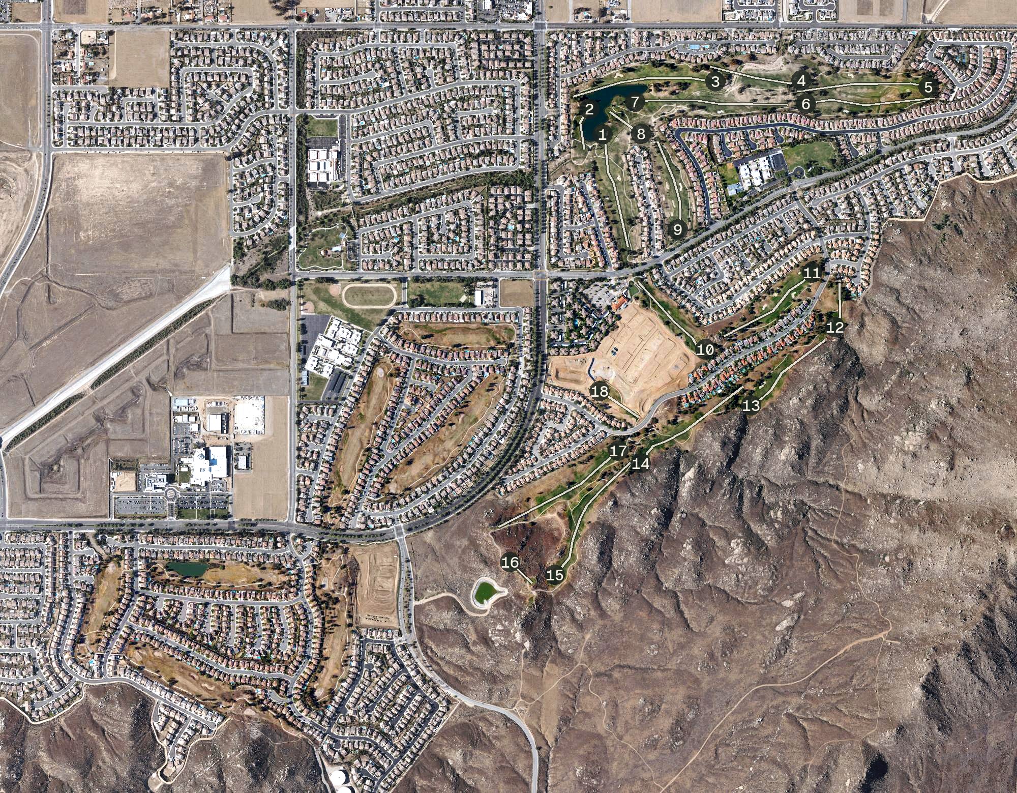 Aerial view of Rancho Del Sol Golf Club, CA