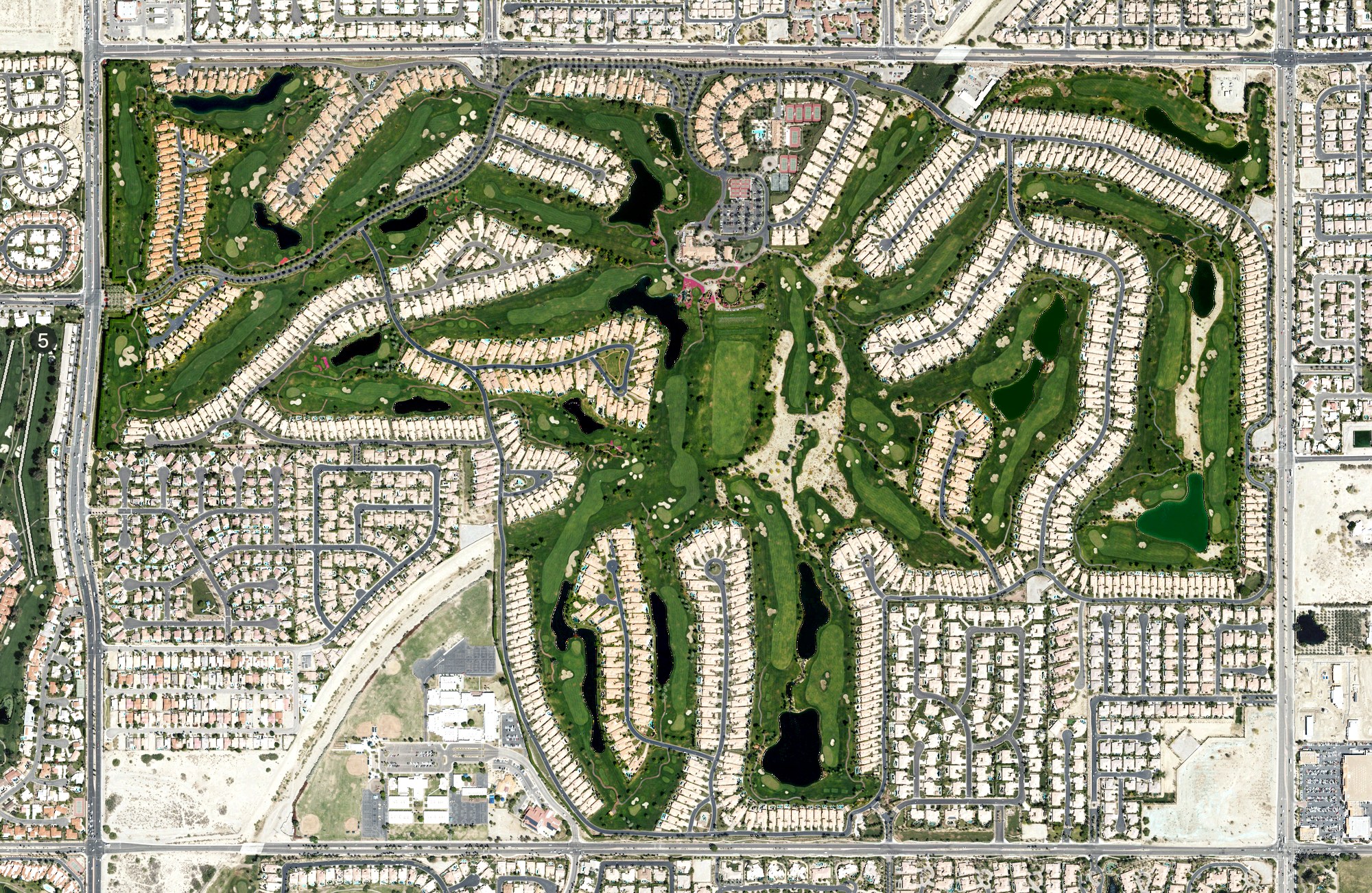 Aerial view of Rancho la Quinta Country Club, CA