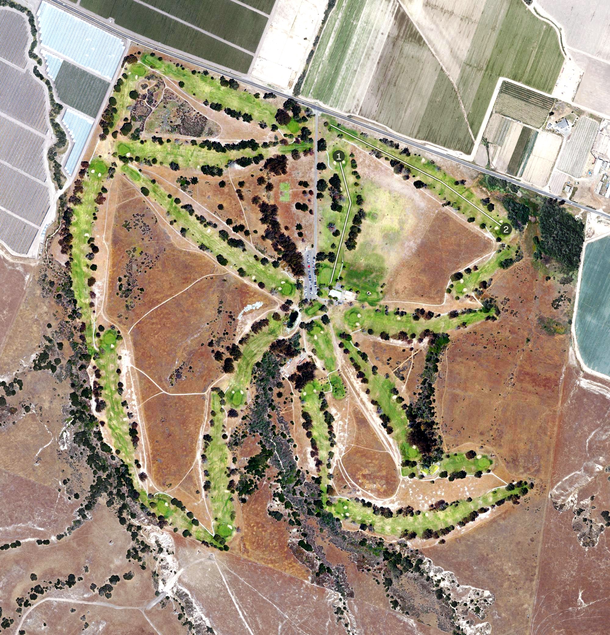 Aerial view of Rancho Maria Golf Club, CA