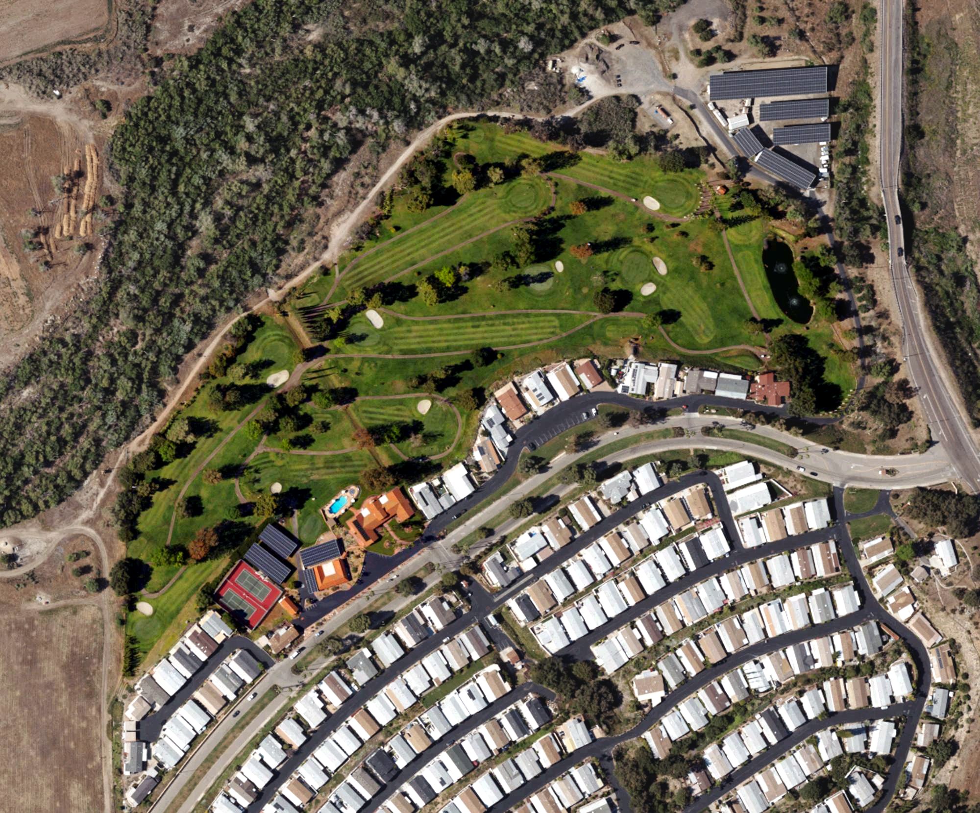 Aerial view of Rancho Monserate Country Club, CA