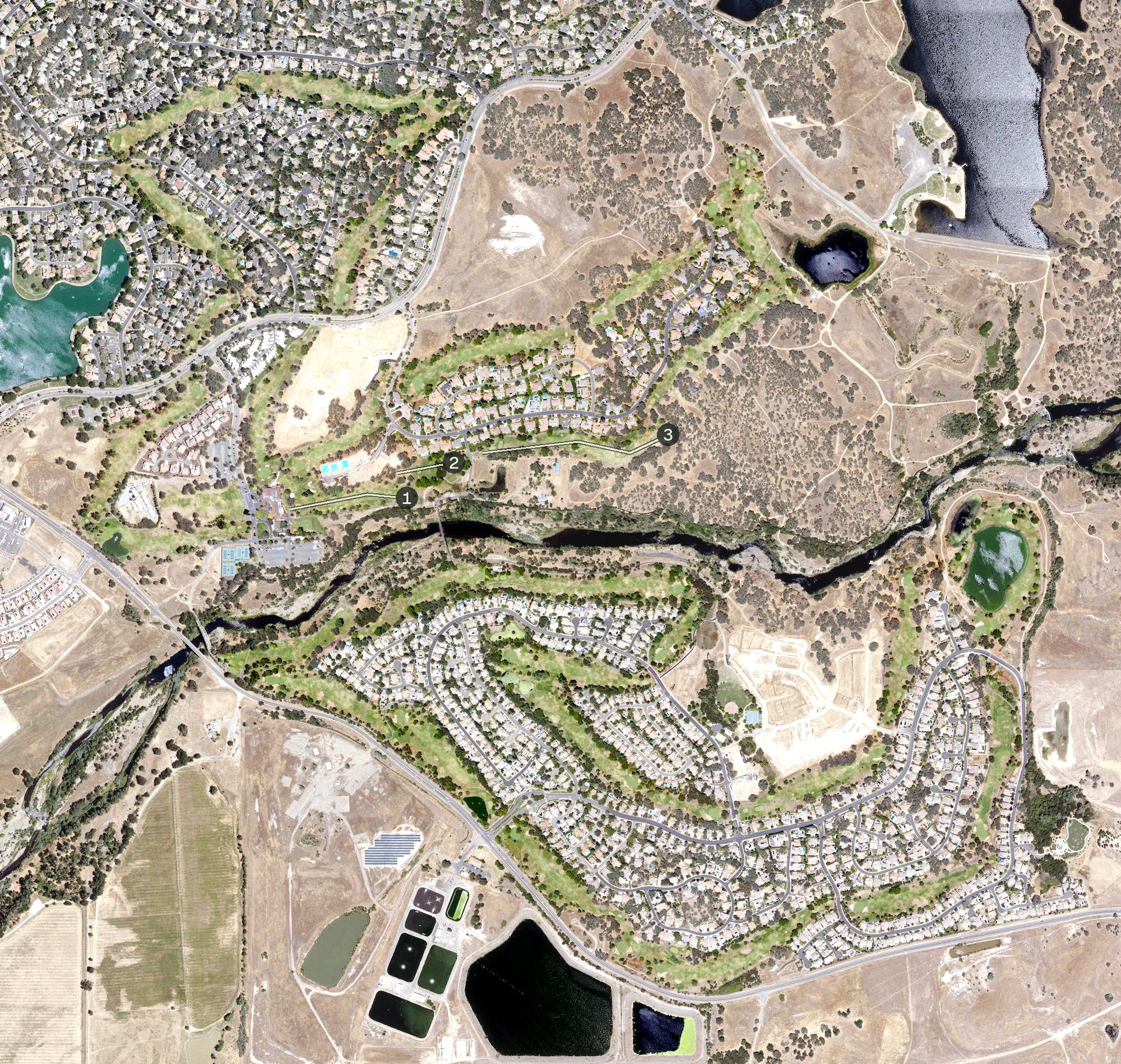 Aerial view of Rancho Murieta Golf & Country Club, CA