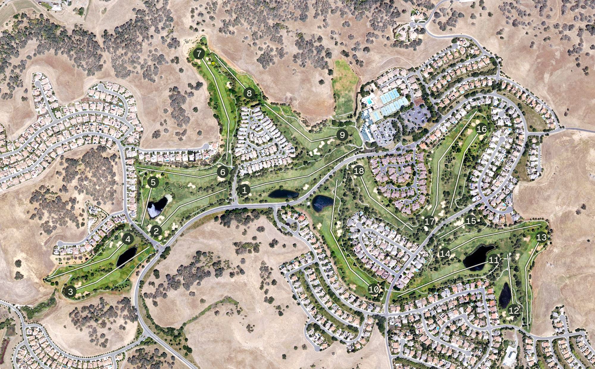 Aerial view of Rancho Solano Golf Course, CA