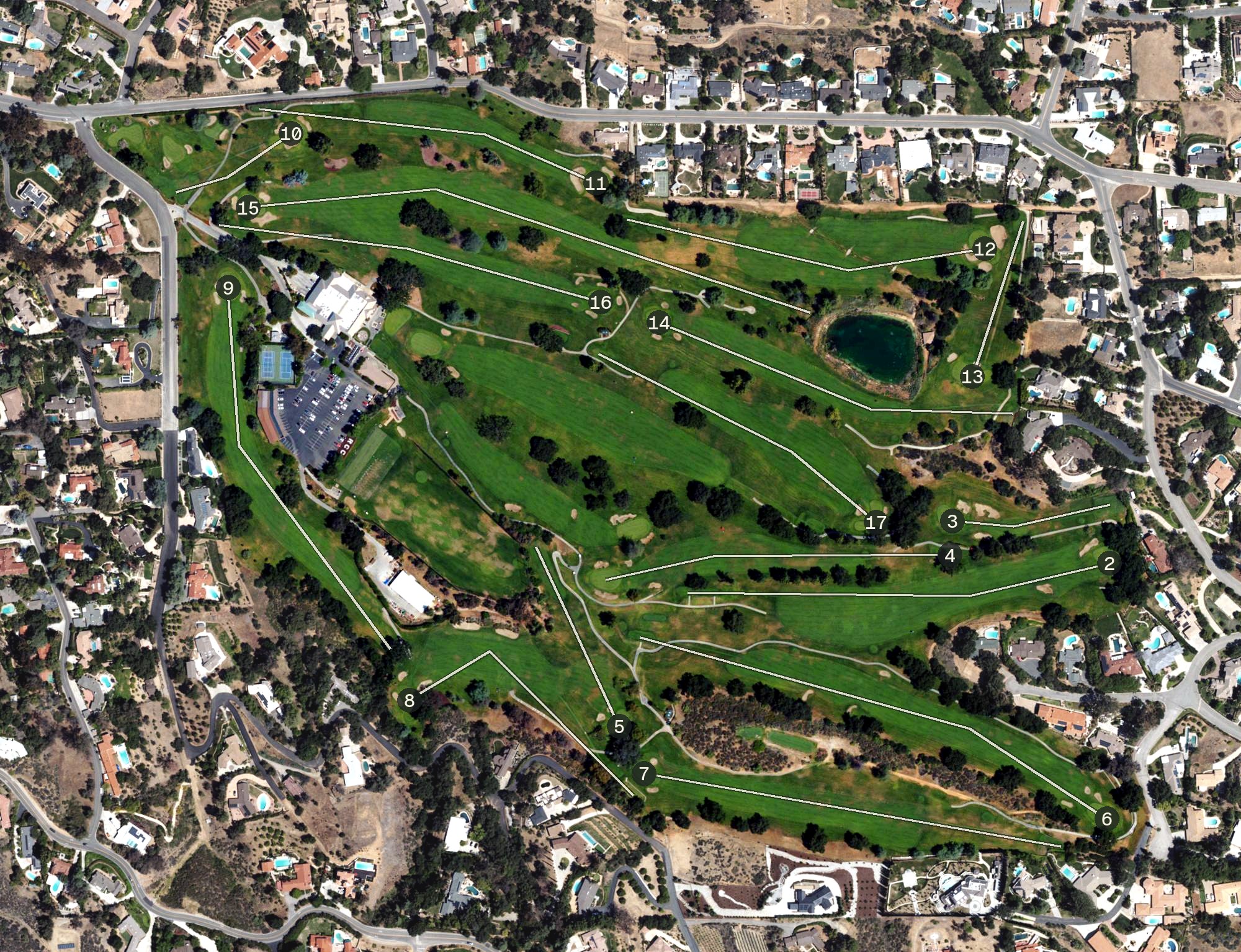 Aerial view of Redlands Country Club, CA
