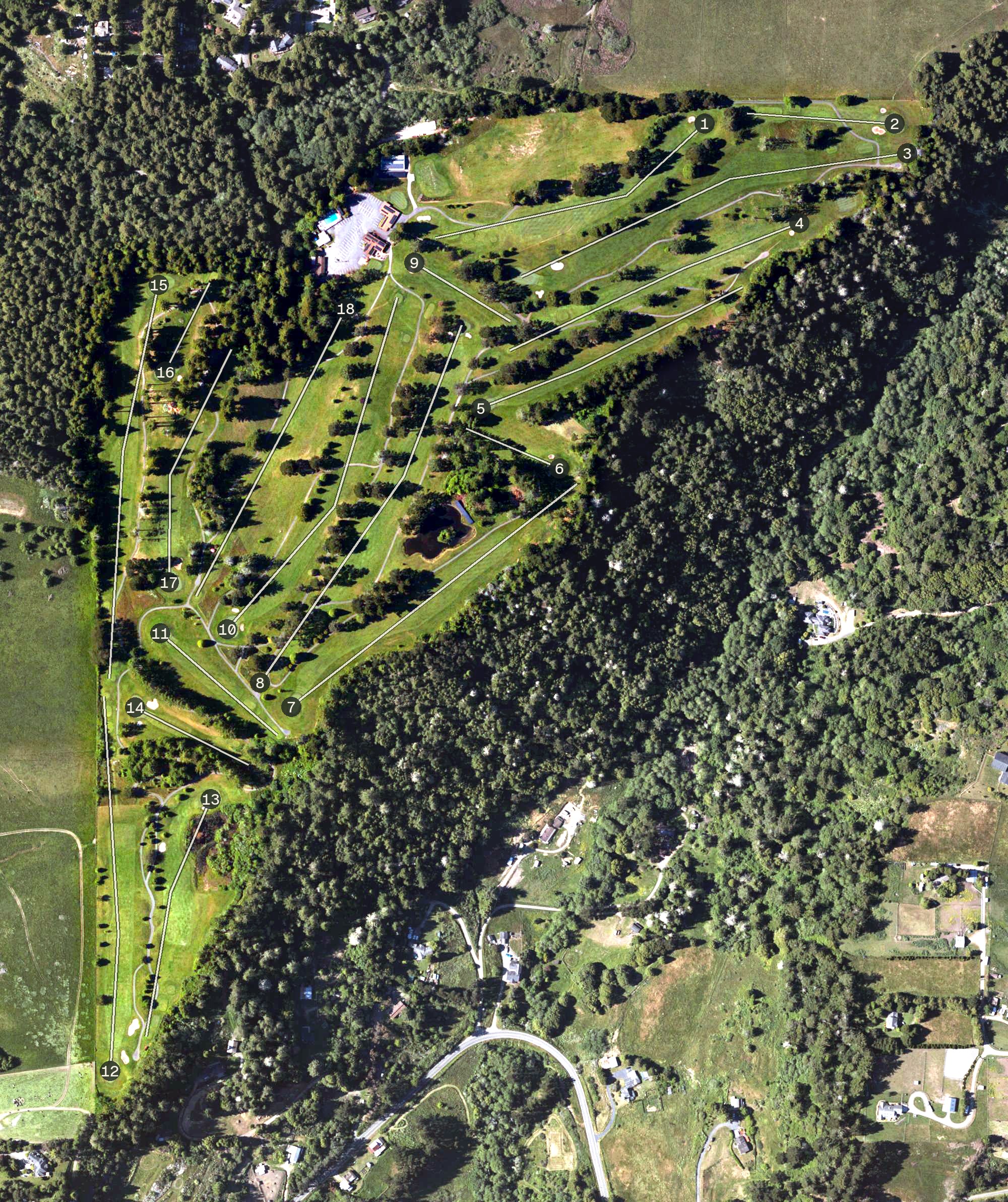 Aerial view of Redwood Empire Golf and Country Club, CA