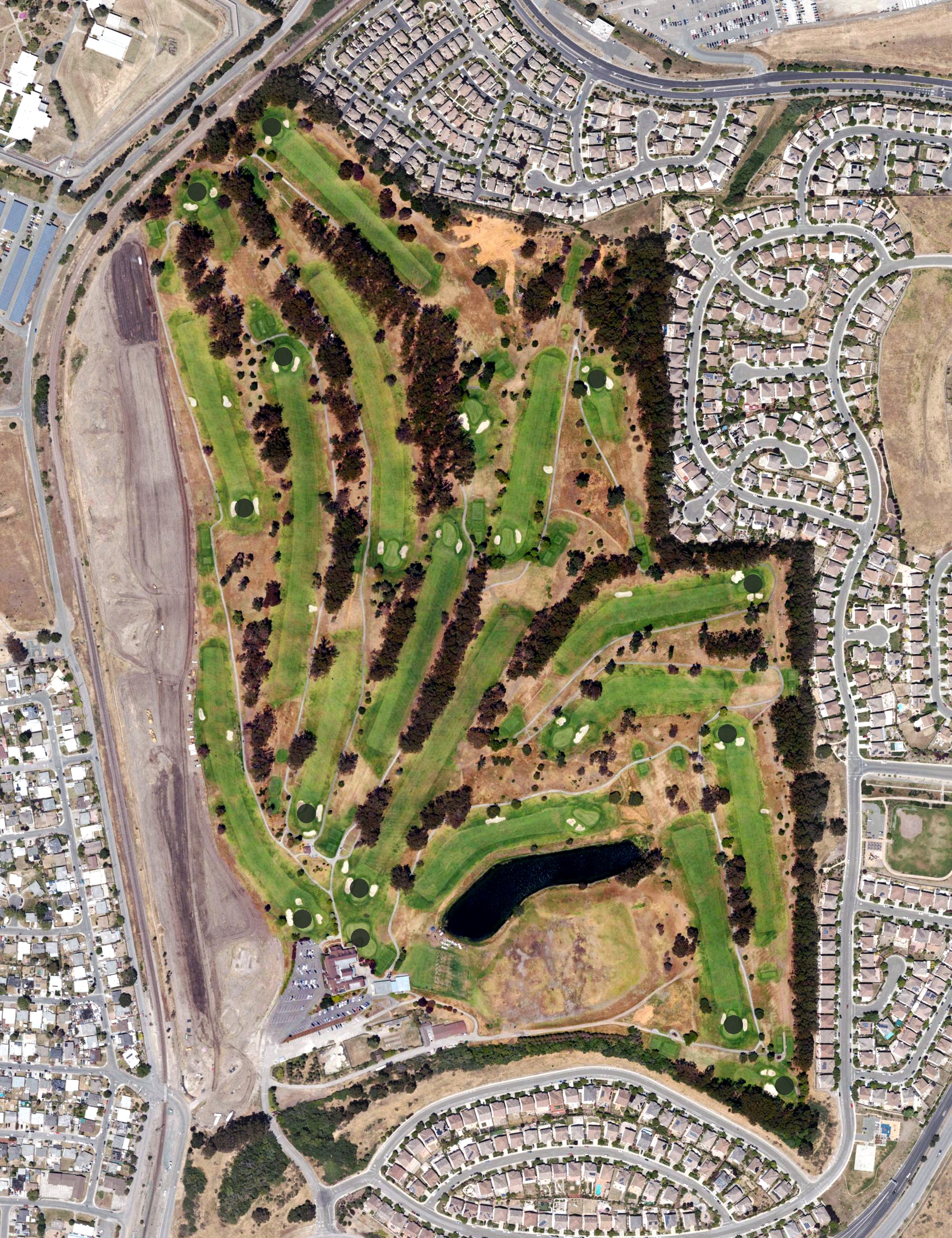 Aerial view of Richmond Country Club, CA