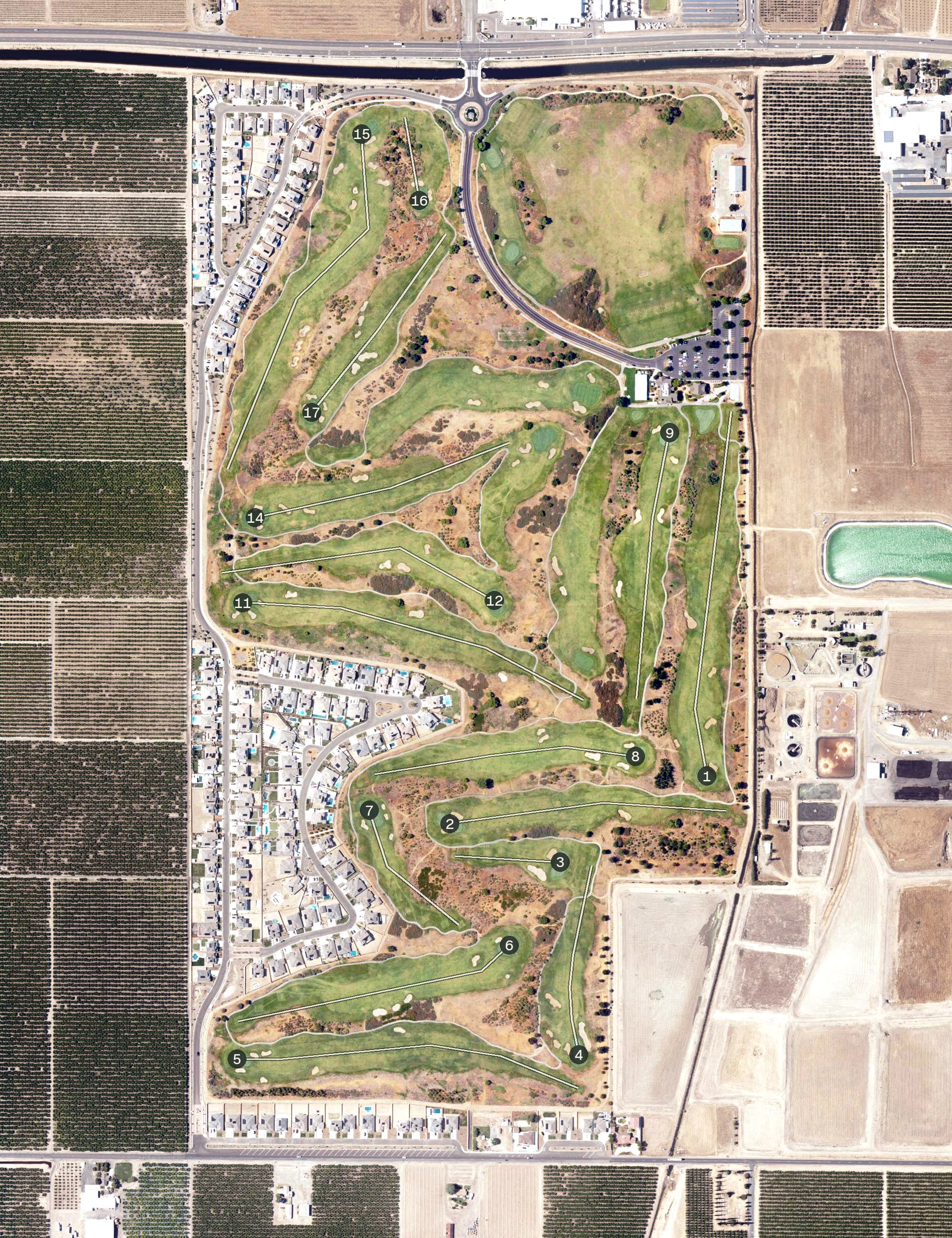 Aerial view of Ridge Creek Dinuba Golf Club, CA