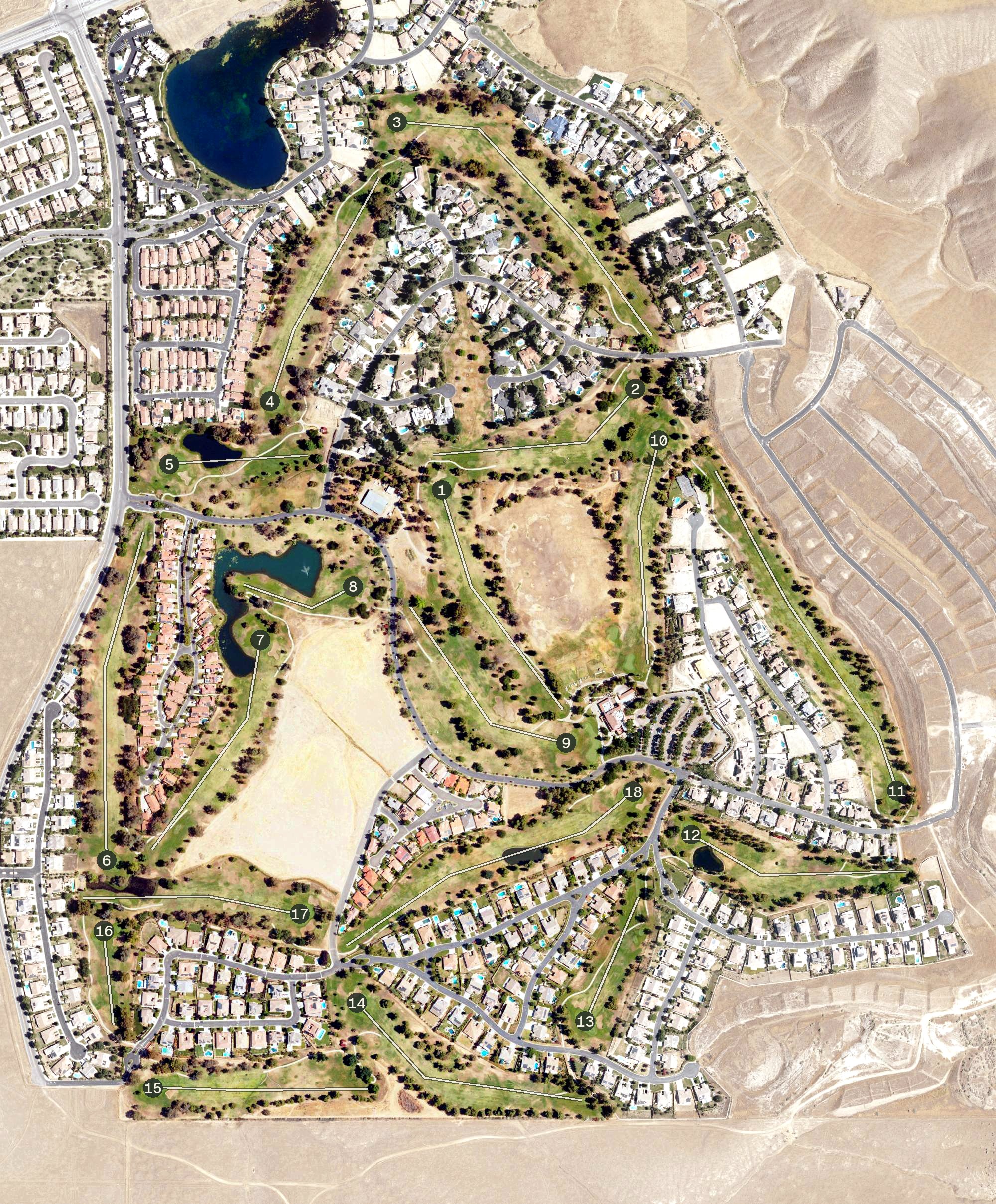 Aerial view of Rio Bravo Country Club, CA