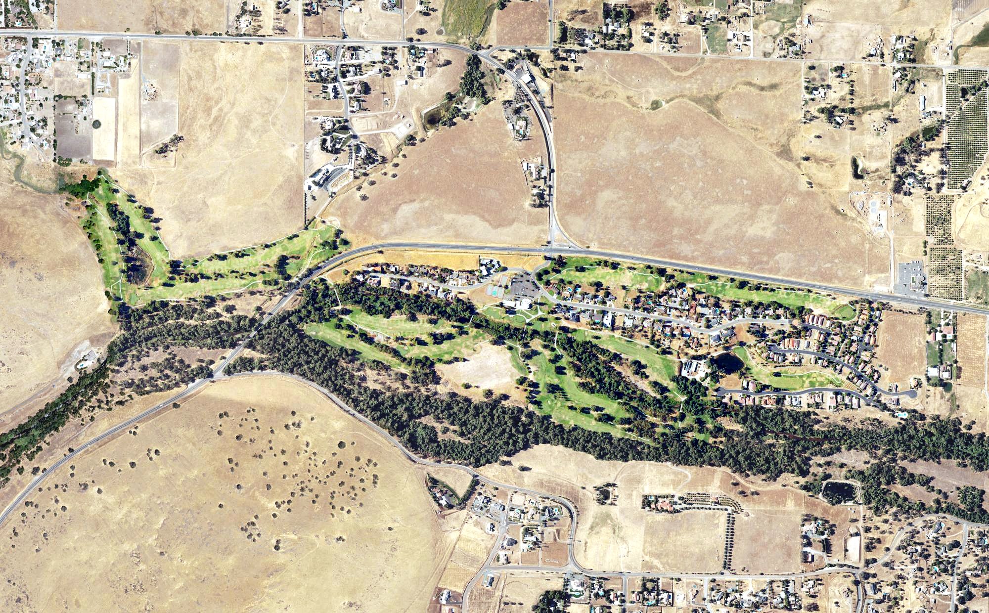 Aerial view of River Island Golf Course, CA