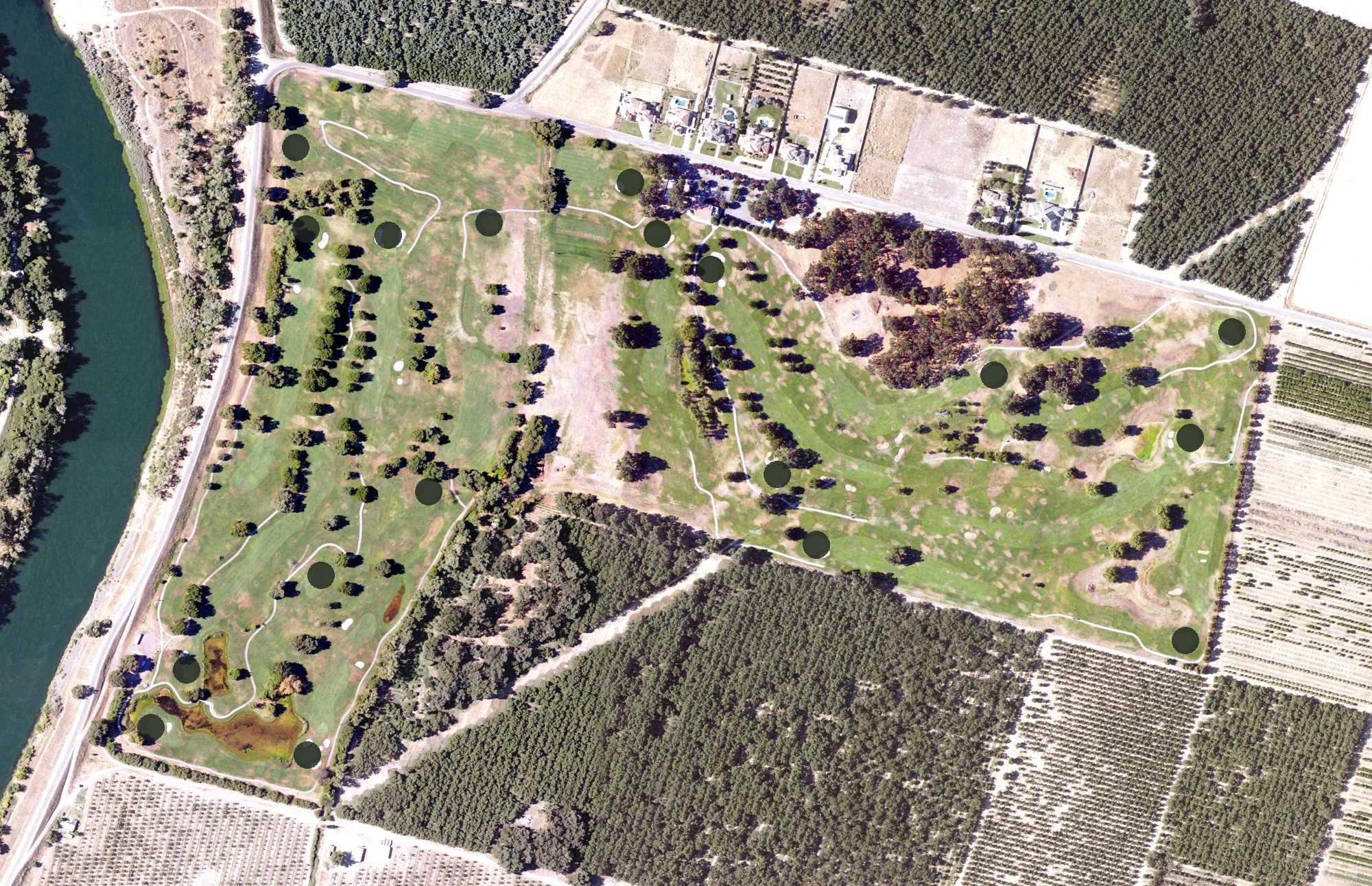 Aerial view of River Oaks Golf Club, CA