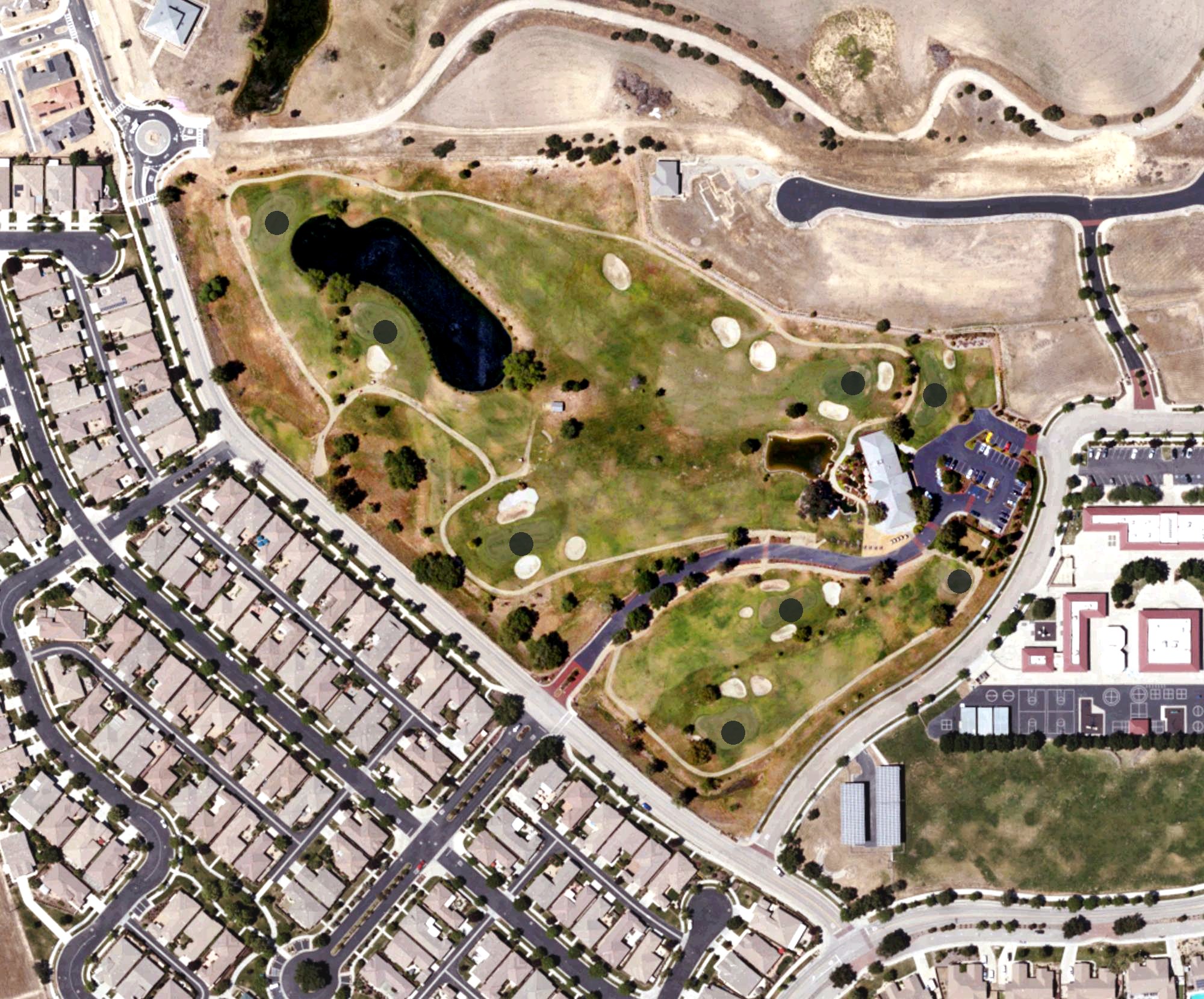 Aerial view of River Oaks Golf Course (Paso Robles), CA