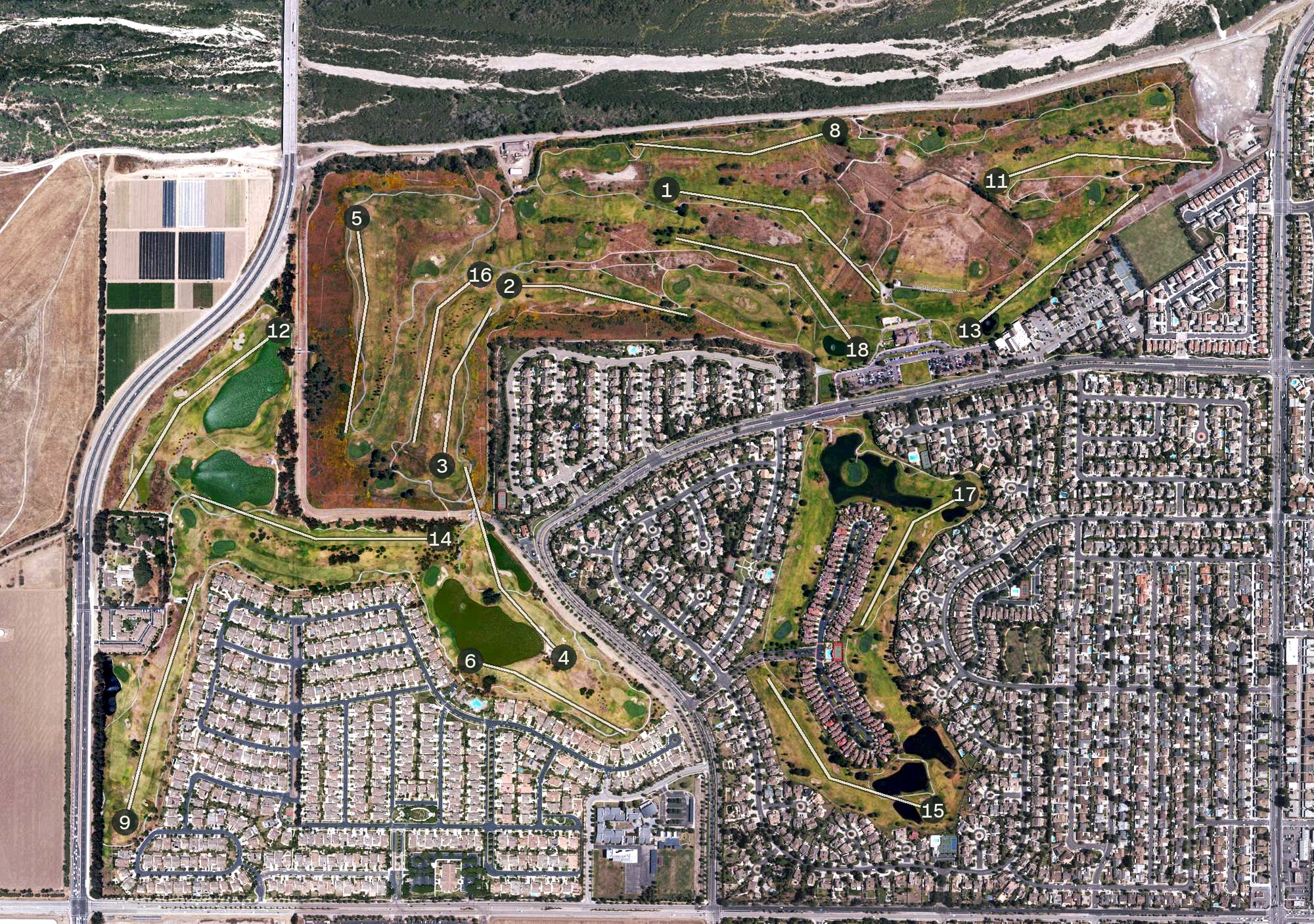 Aerial view of River Ridge Golf Club, CA