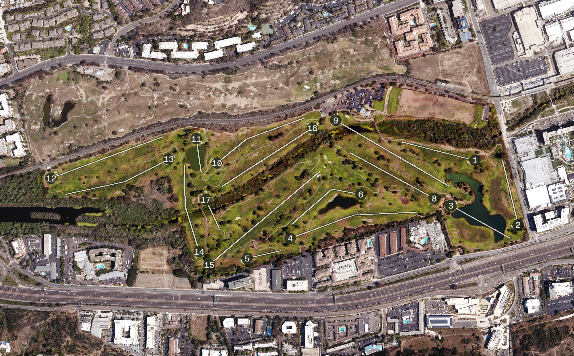 Aerial view of Riverwalk Golf Club, CA