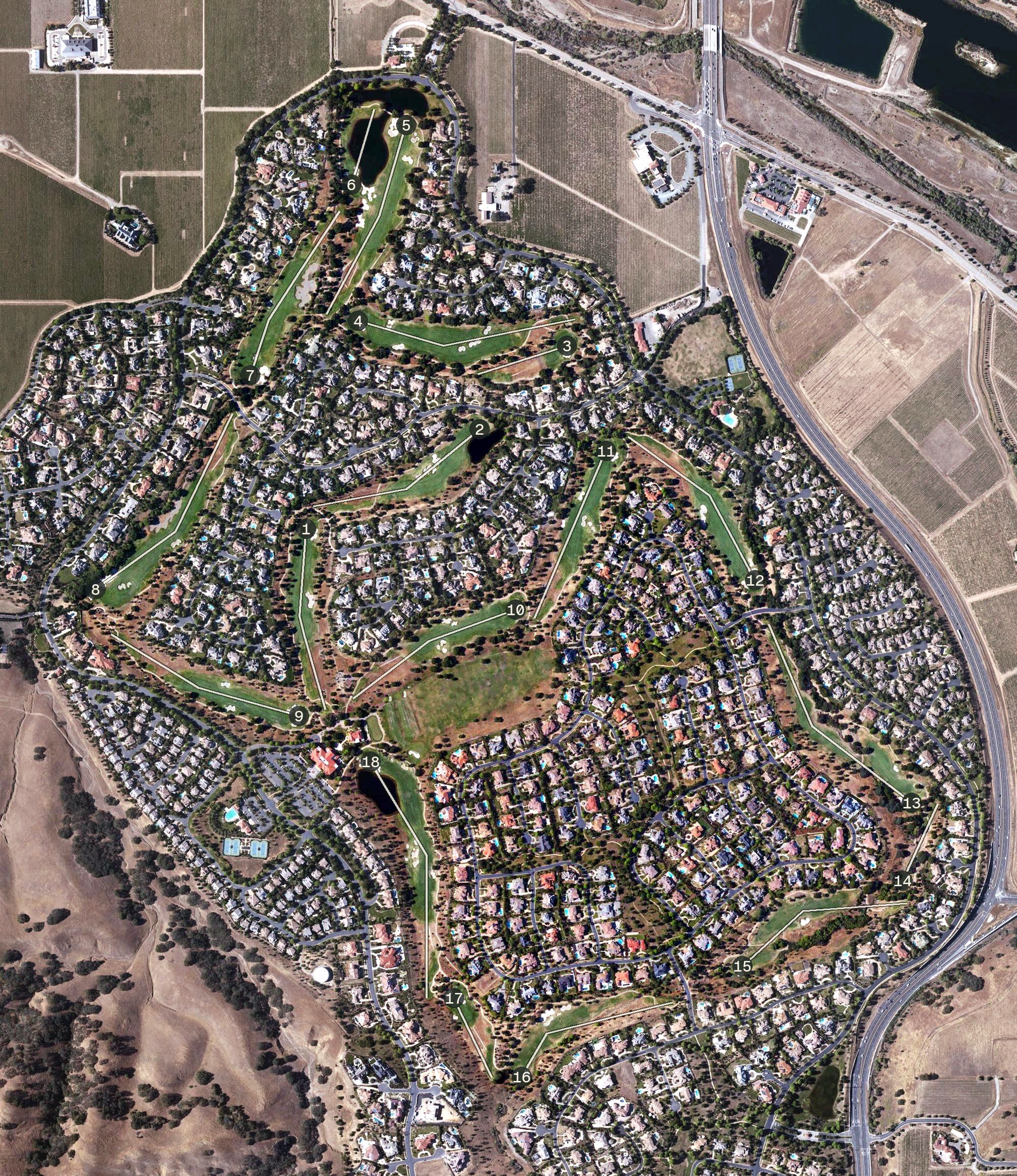 Aerial view of Ruby Hill Country Club, CA