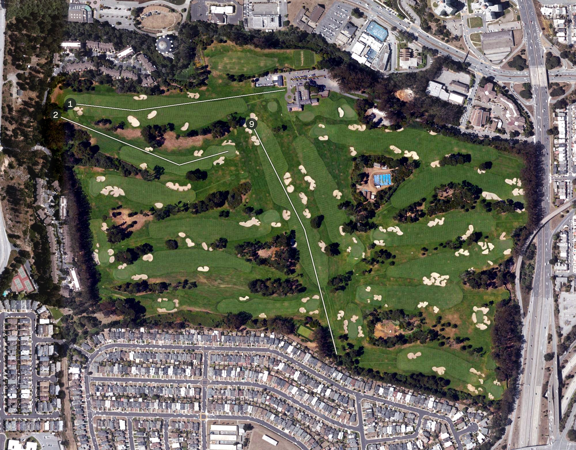 Aerial view of San Francisco Golf Club, CA