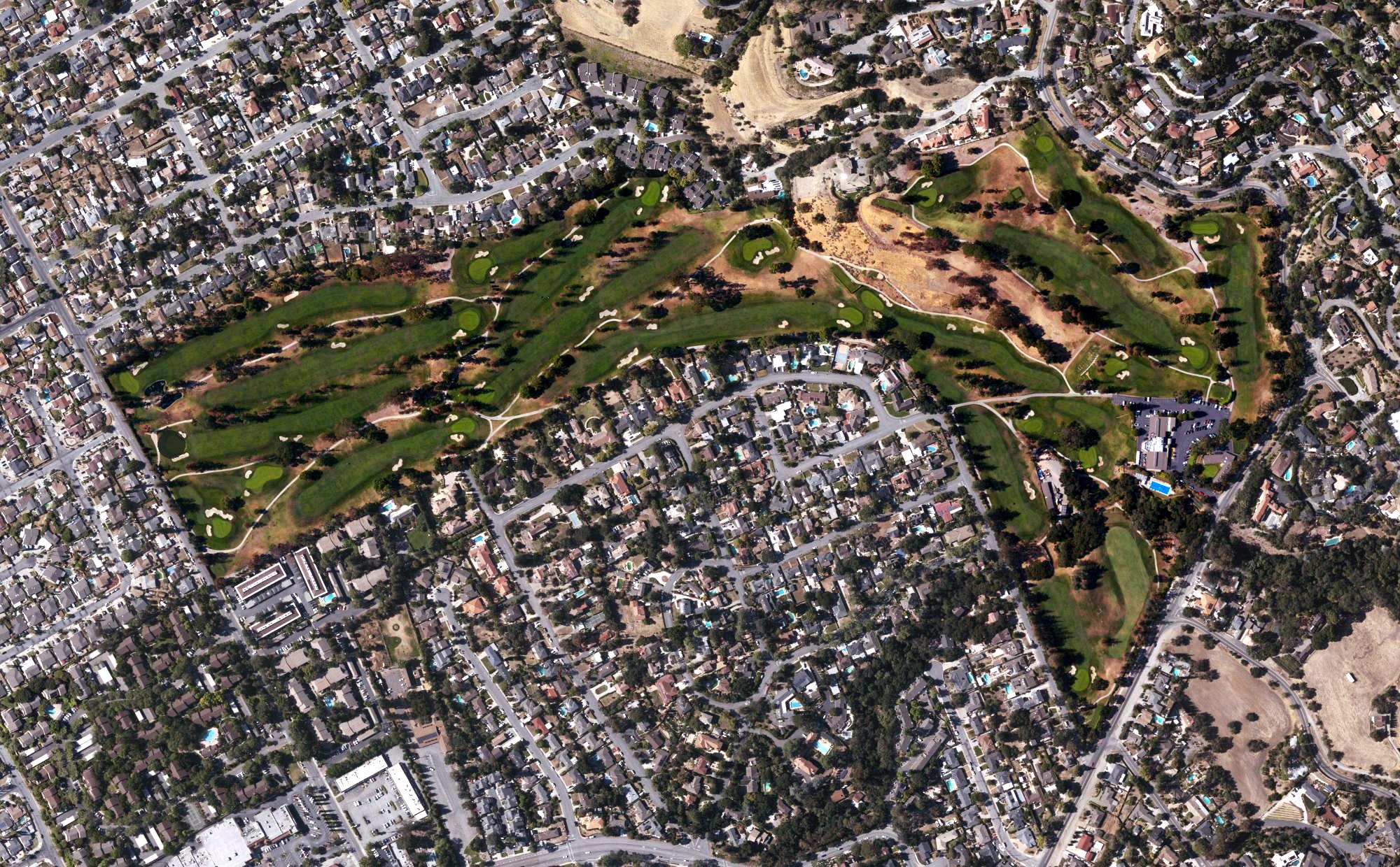 Aerial view of San Jose Country Club, CA