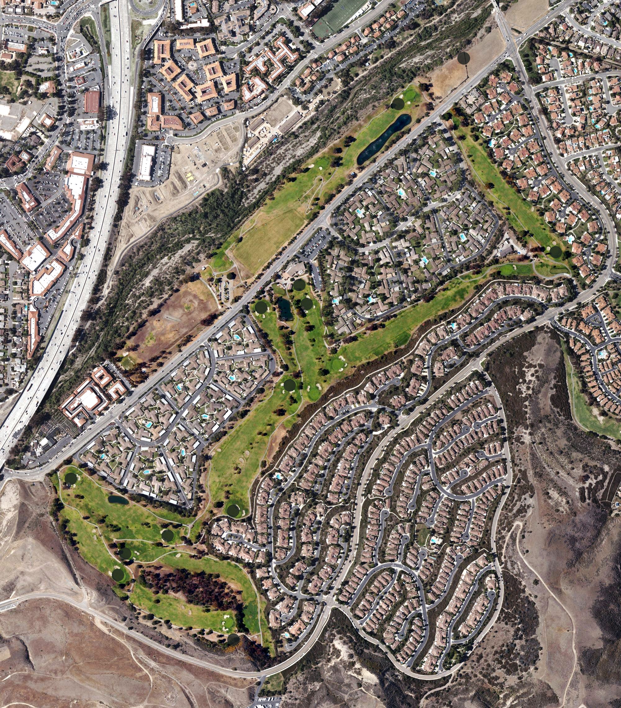 Aerial view of San Juan Hills Golf Club, CA