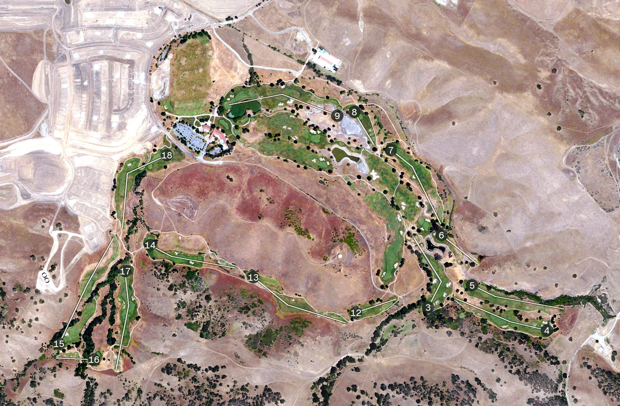 Aerial view of San Juan Oaks Golf Club, CA
