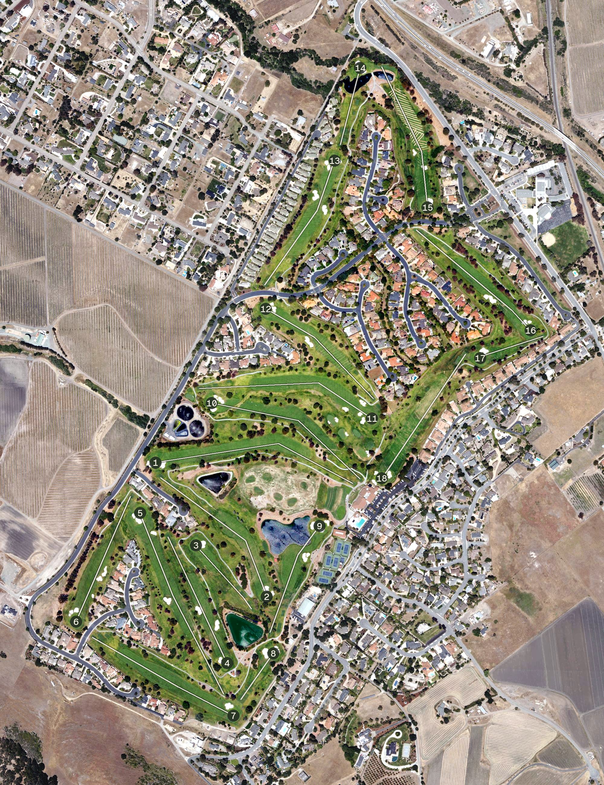 Aerial view of San Luis Obispo Country Club, CA