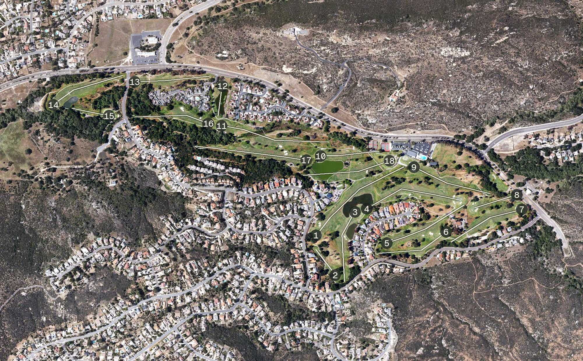 Aerial view of San Vicente Golf Club, CA